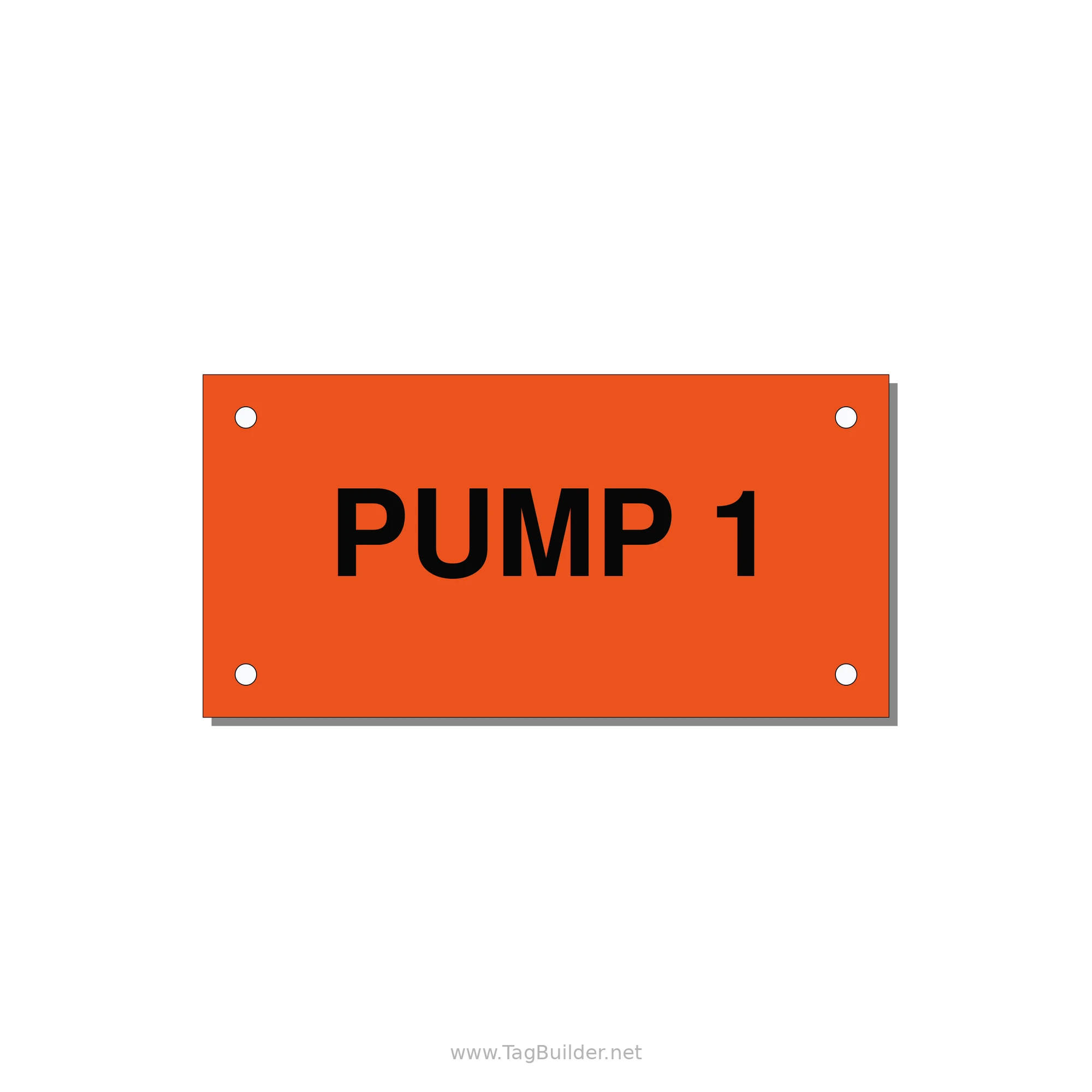 Pump 1 Label – OEM Pump Panel — 4x2" Black on Orange, Holes