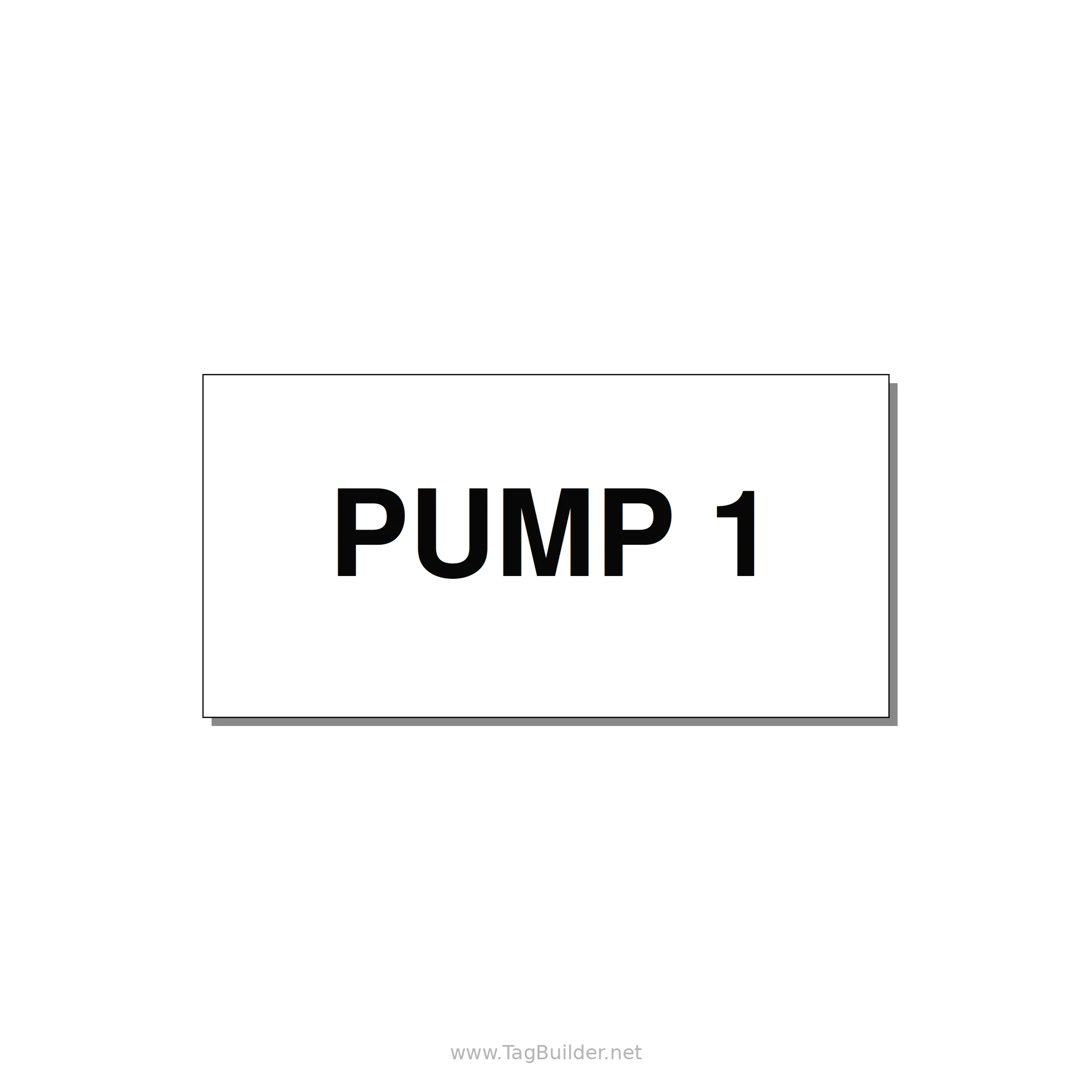 Pump 1 Label – OEM Pump Panel — 4x2" Black on White, Adhesive