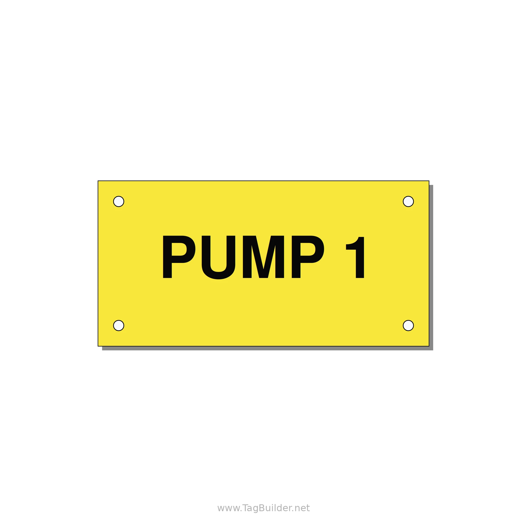 Pump 1 Label – OEM Pump Panel — 4x2" Black on Yellow, Holes