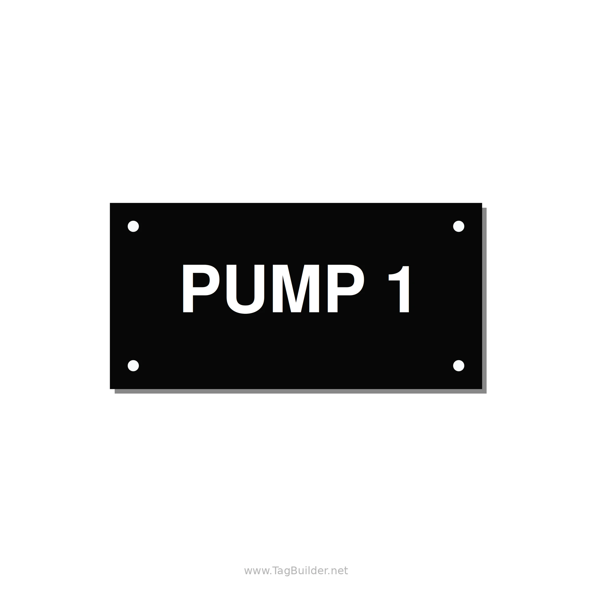 Pump 1 Label – OEM Pump Panel — 4x2" White on Black, Holes