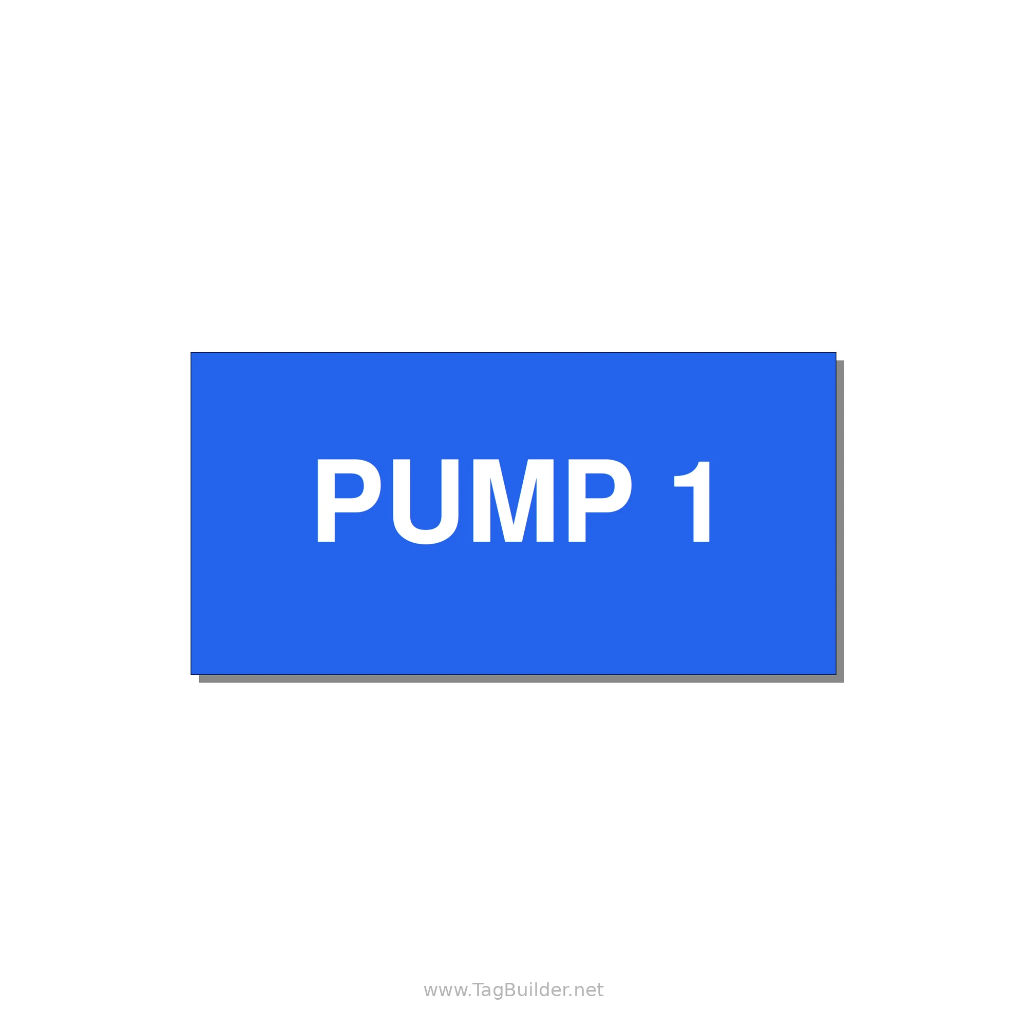 Pump 1 Label – OEM Pump Panel — 4x2" White on Blue, Adhesive