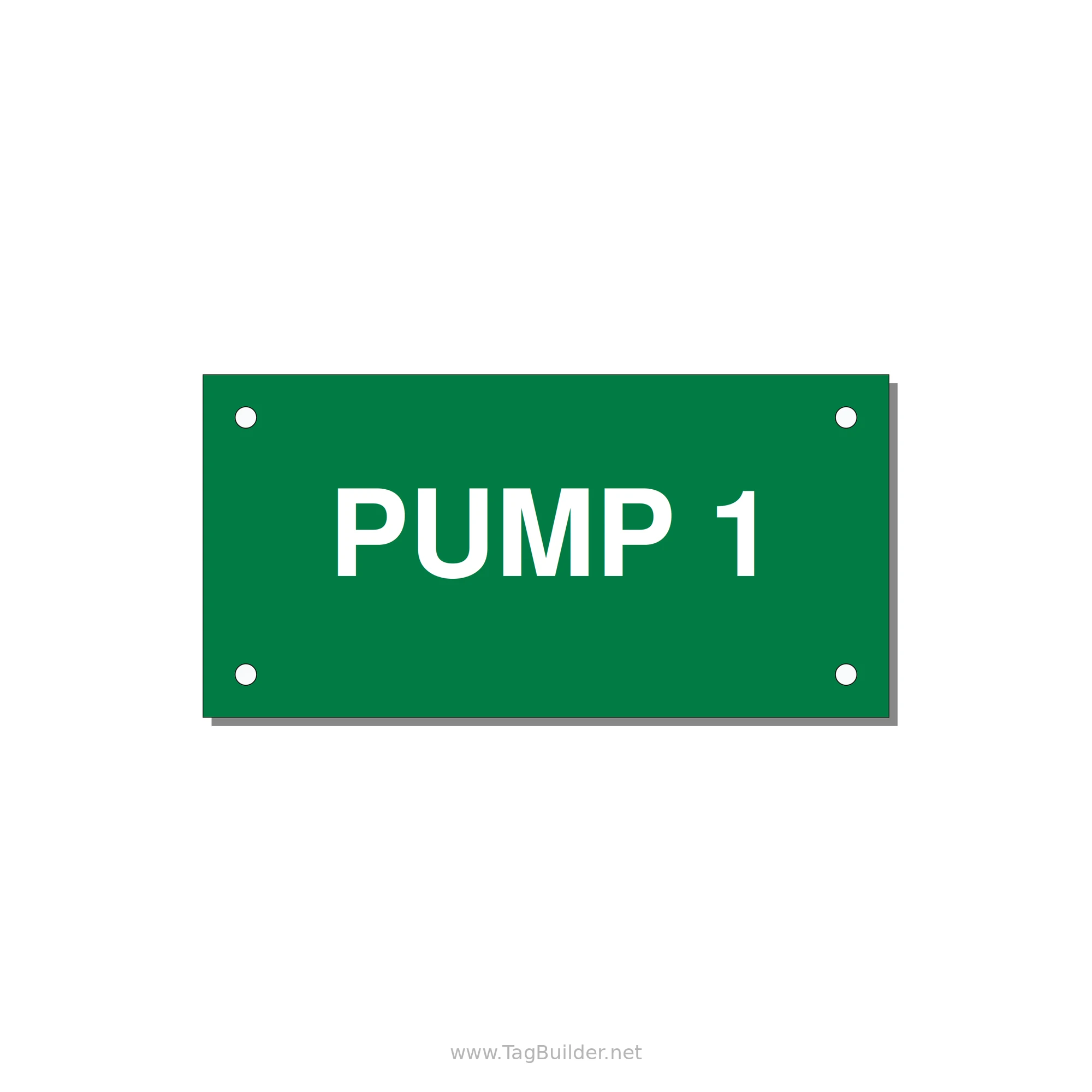 Pump 1 Label – OEM Pump Panel — 4x2" White on Green, Holes