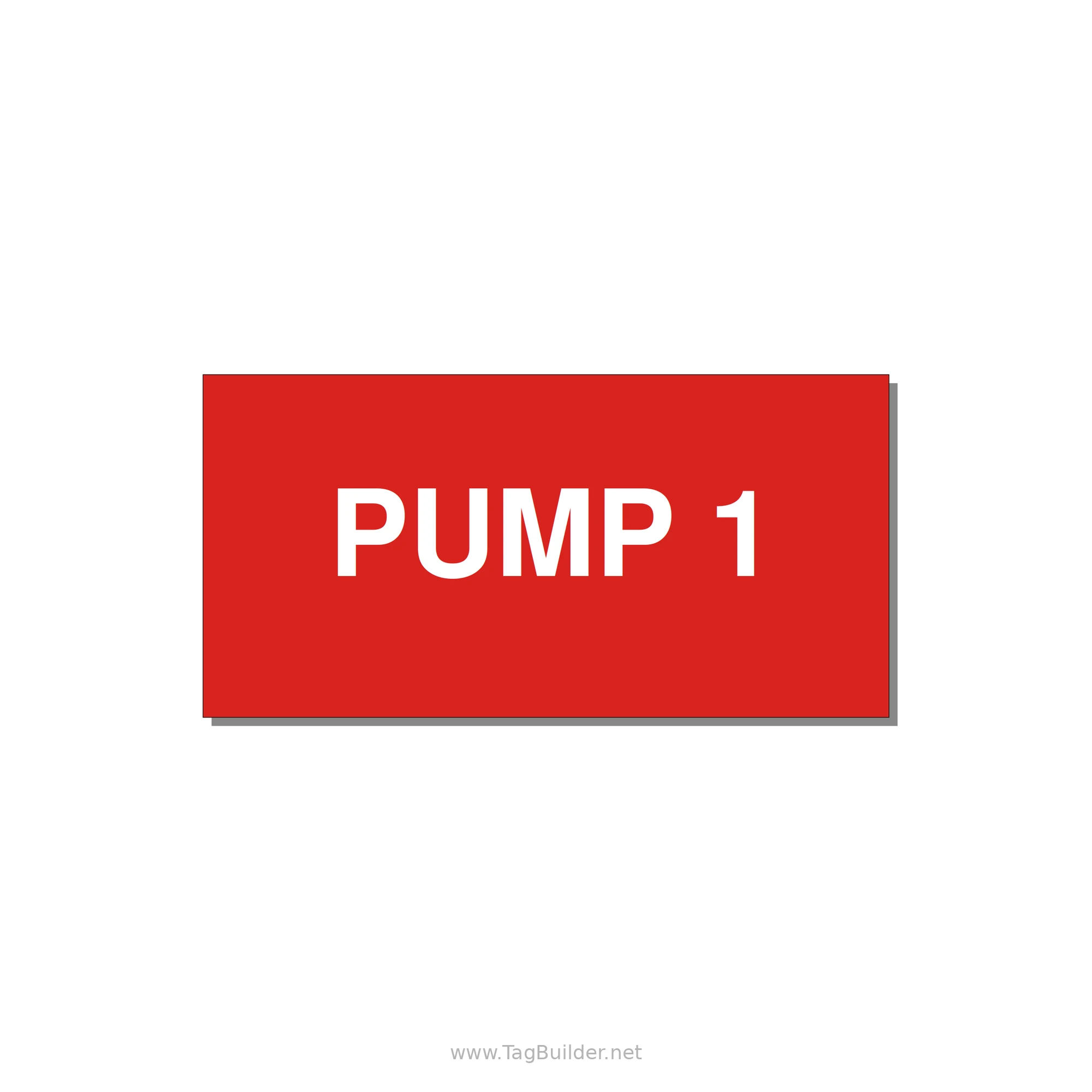 Pump 1 Label – OEM Pump Panel — 4x2" White on Red, Adhesive