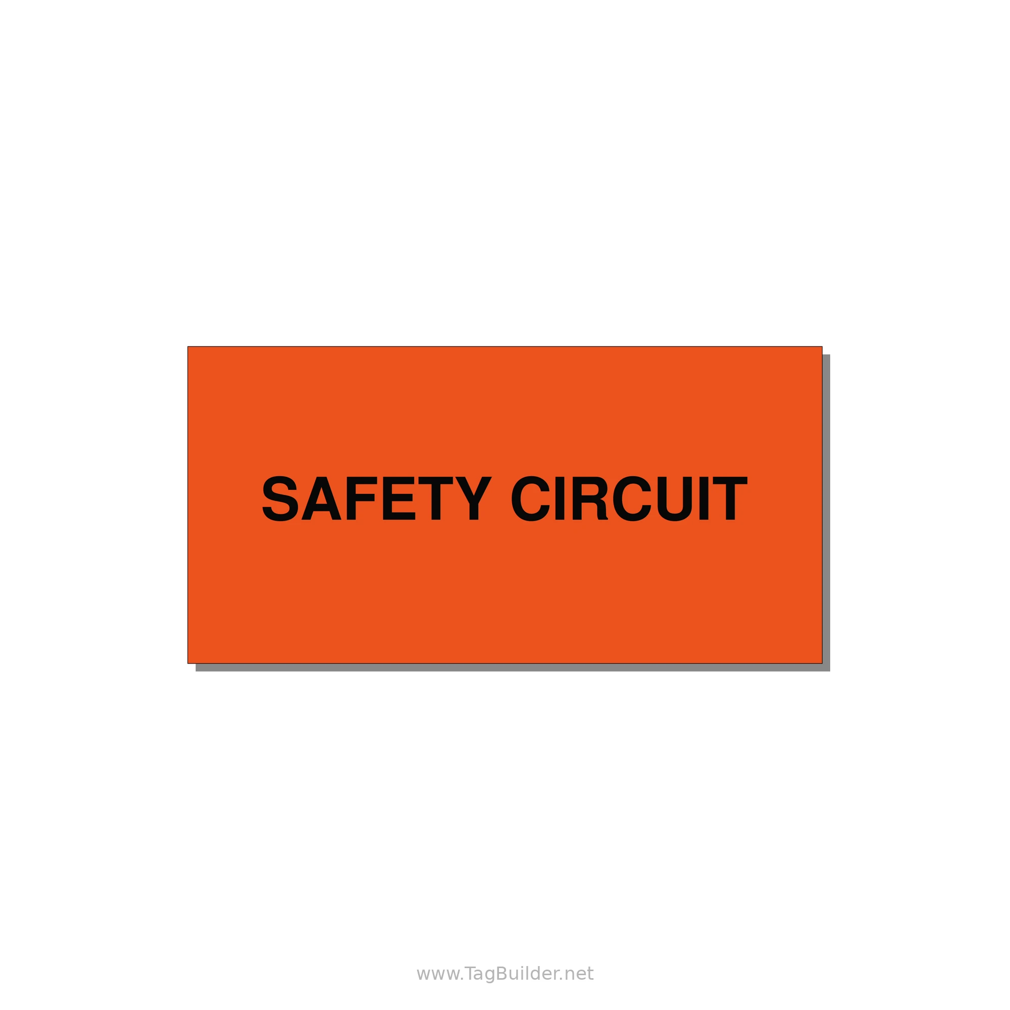 Safety Circuit Label – OEM Machine Safety — 4x2" Black on Orange, Adhesive