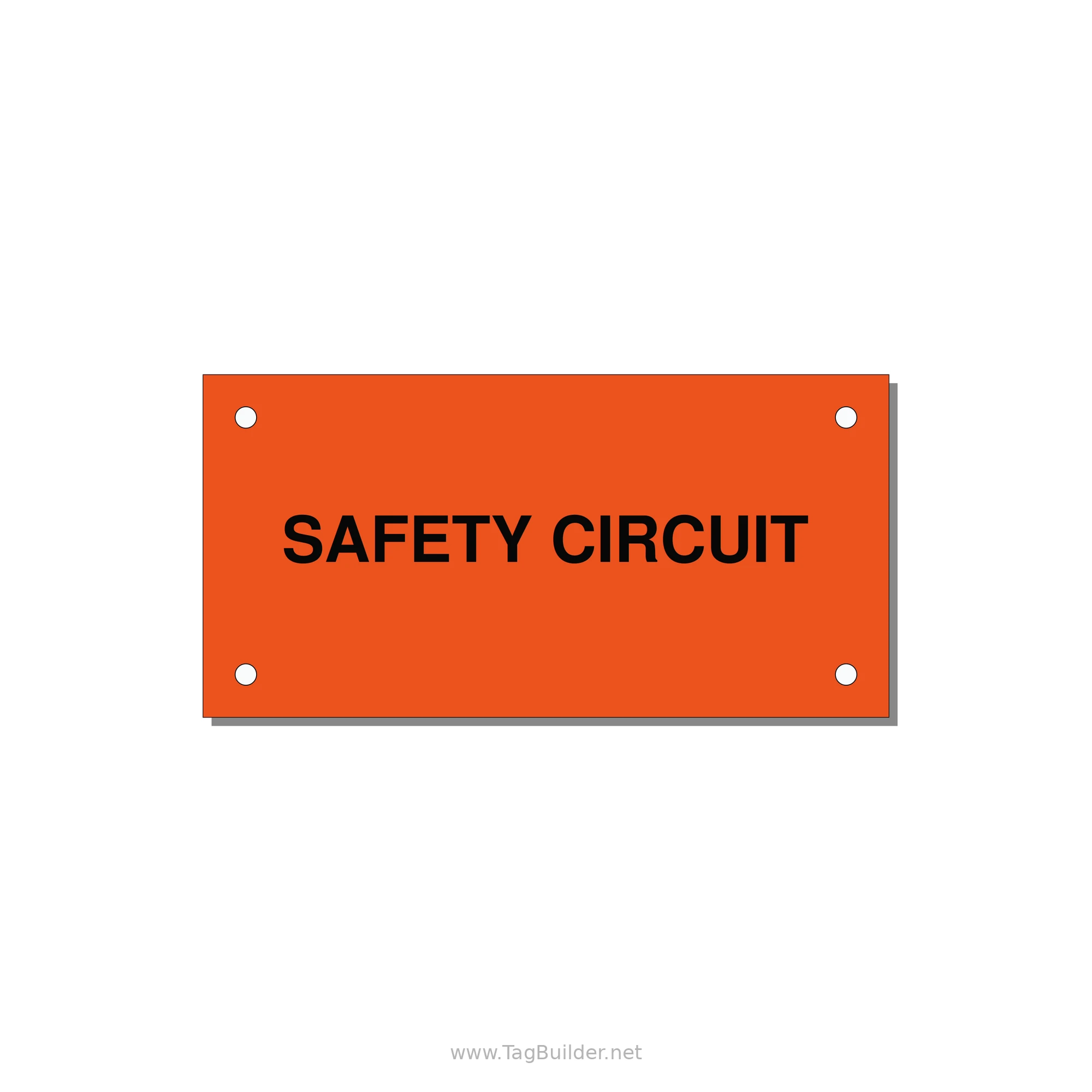 Safety Circuit Label – OEM Machine Safety — 4x2" Black on Orange, Holes