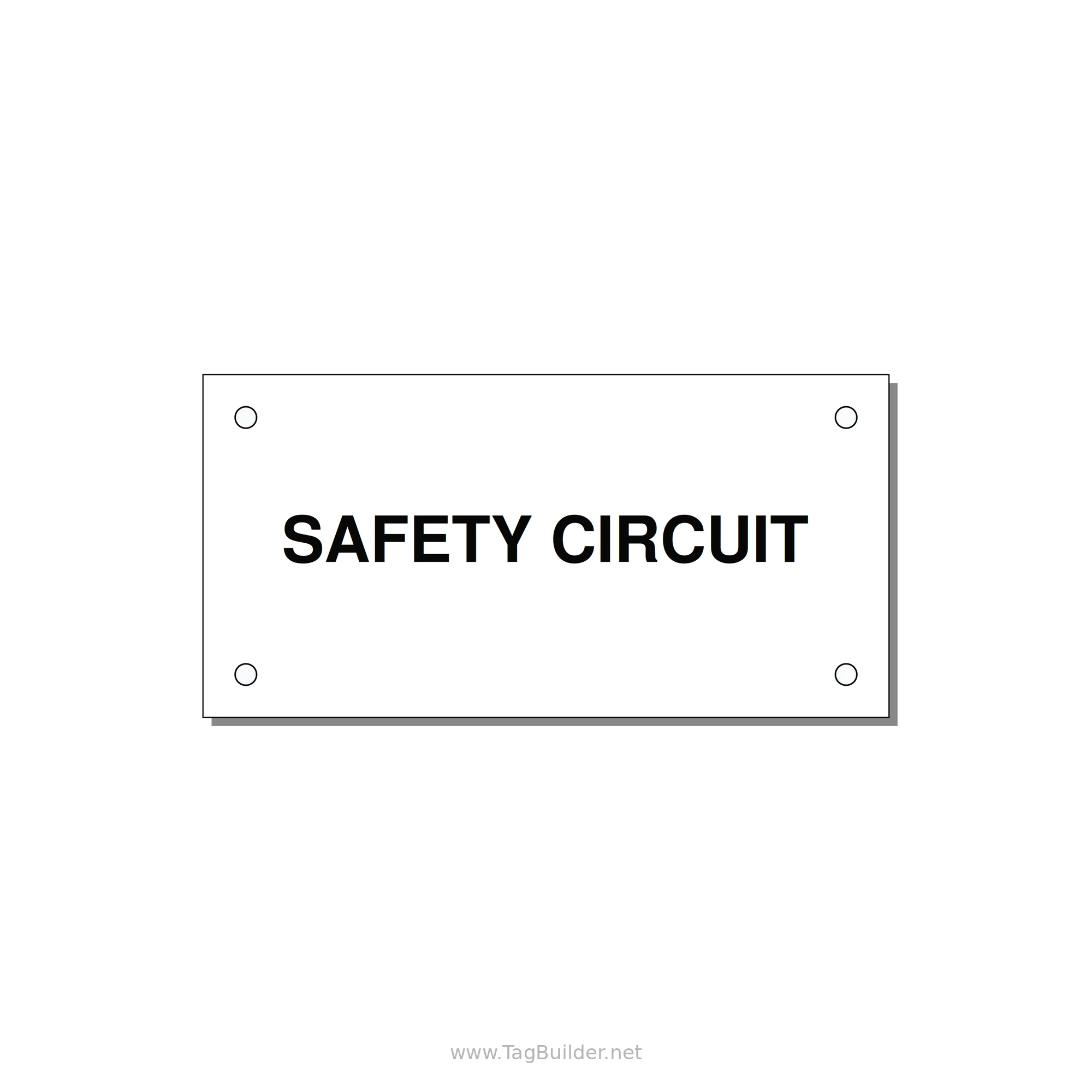 Safety Circuit Label – OEM Machine Safety — 4x2" Black on White, Holes