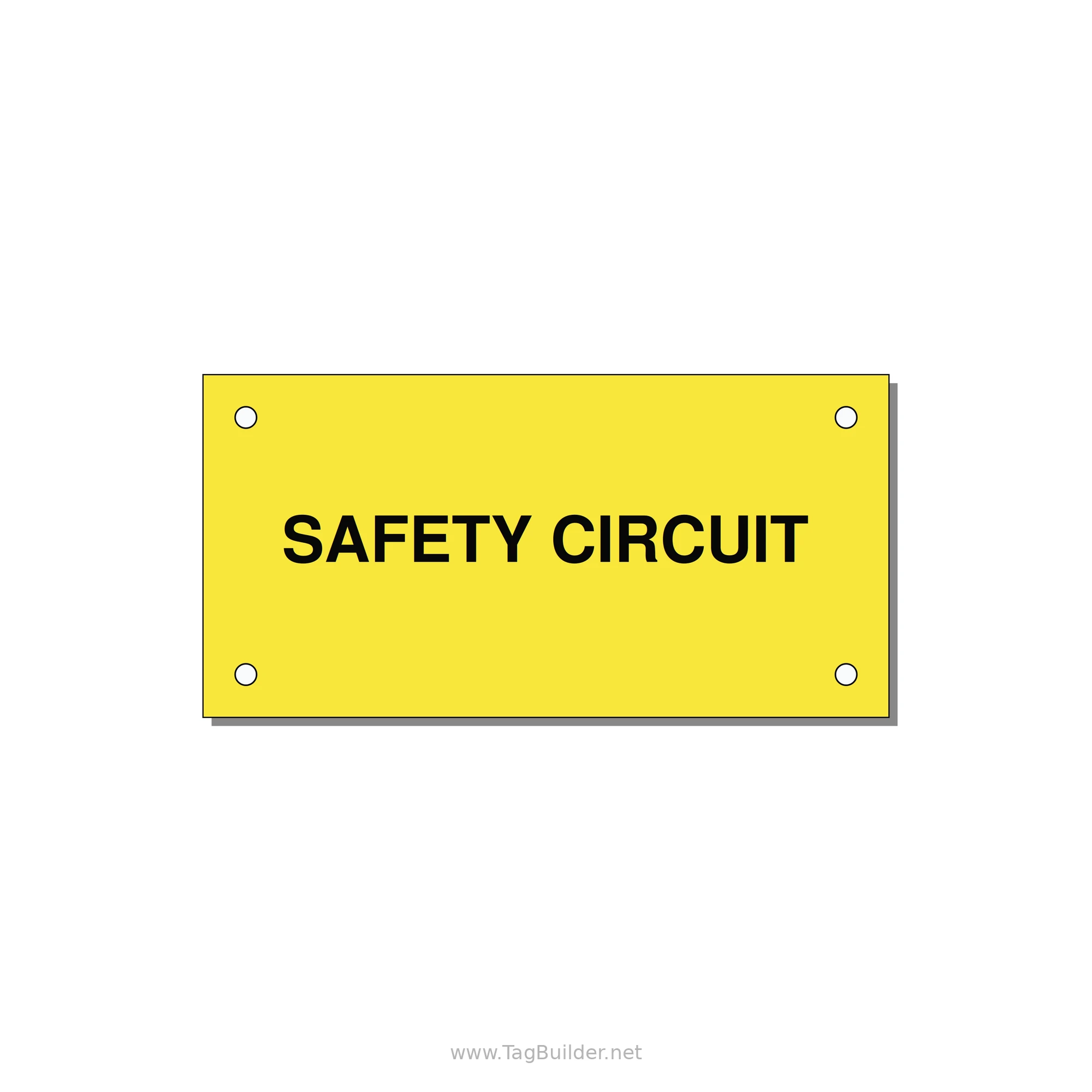 Safety Circuit Label – OEM Machine Safety — 4x2" Black on Yellow, Holes