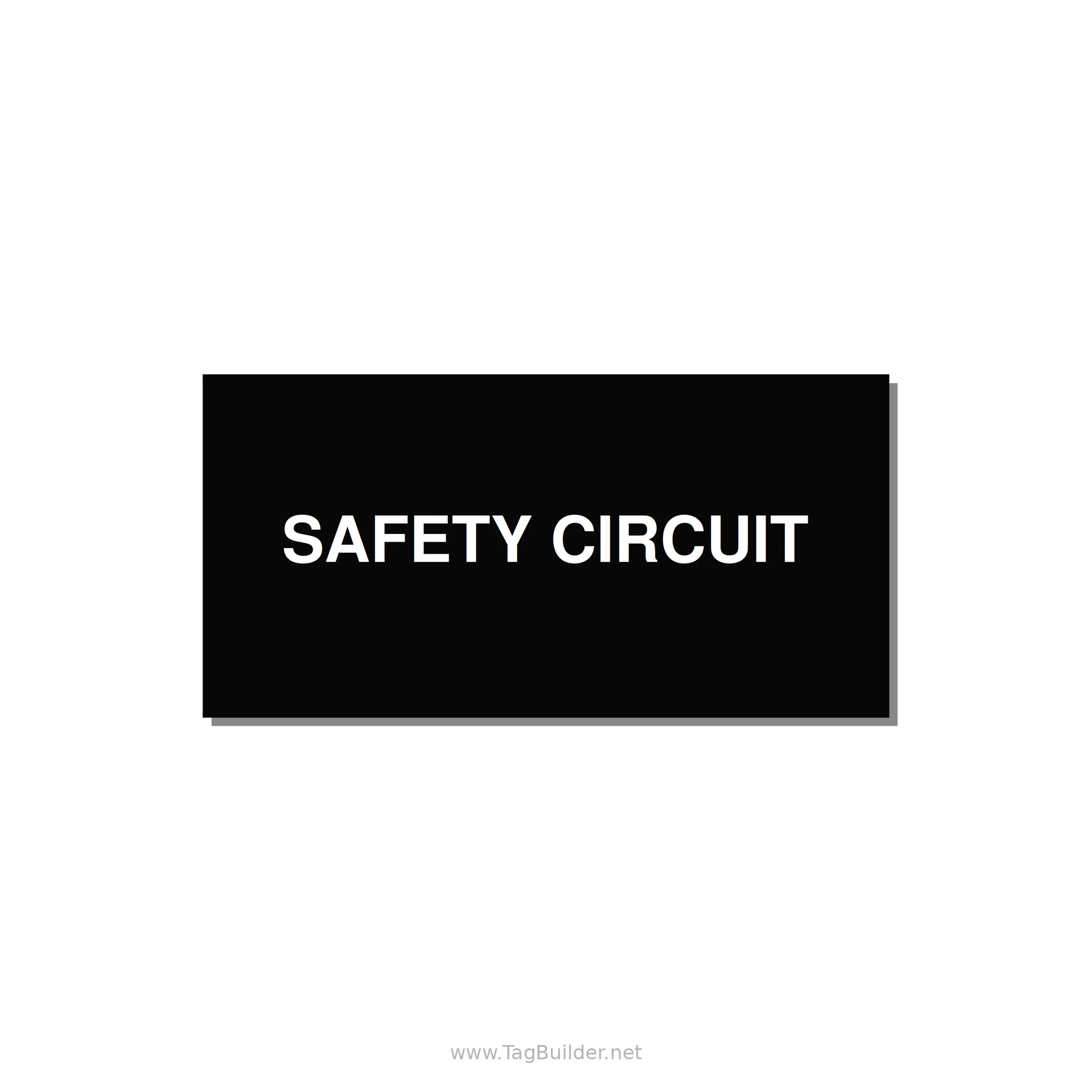 Safety Circuit Label – OEM Machine Safety — 4x2" White on Black, Adhesive
