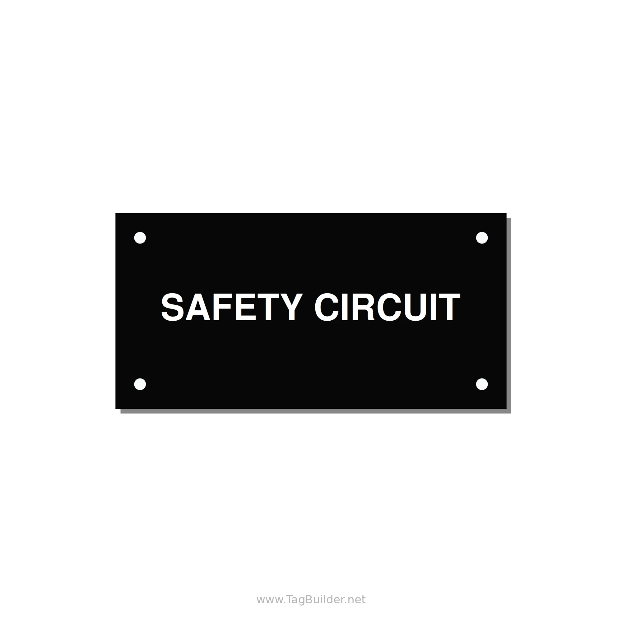 Safety Circuit Label – OEM Machine Safety — 4x2" White on Black, Holes