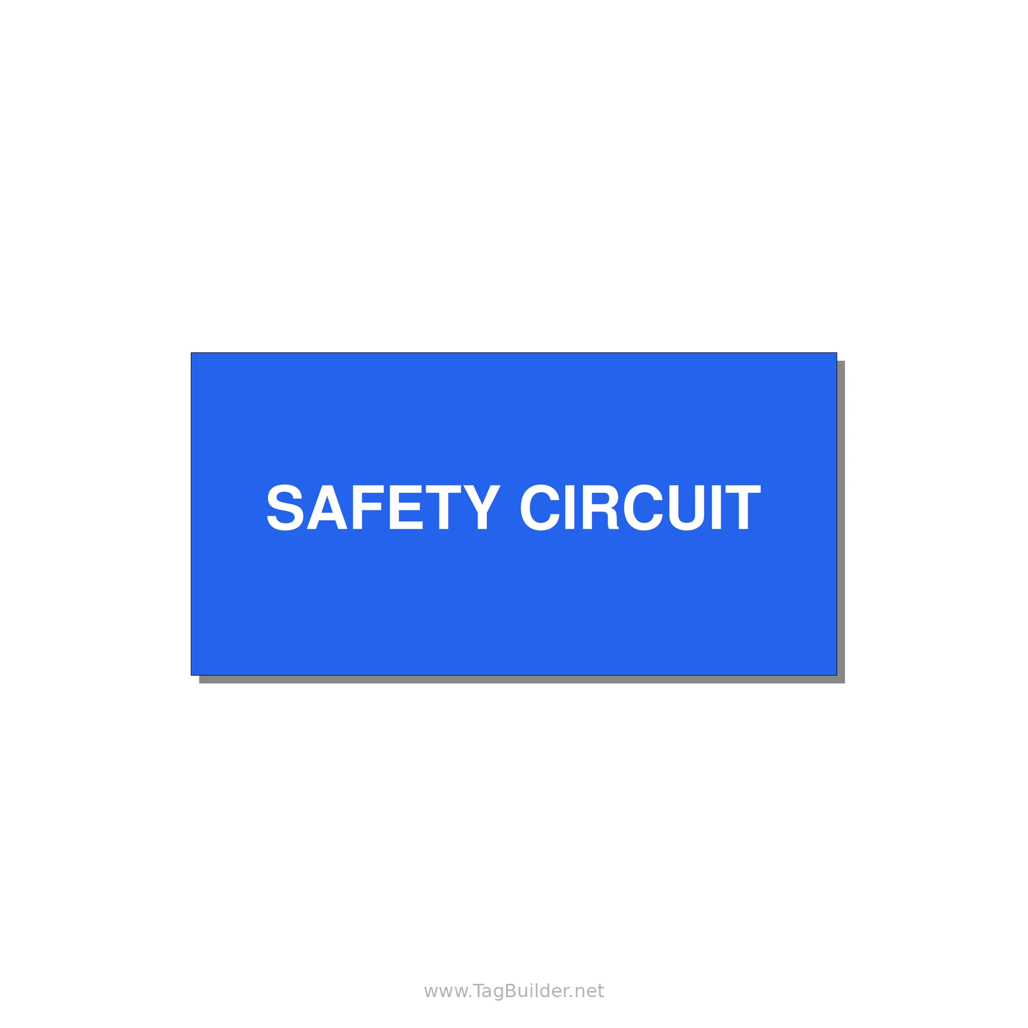 Safety Circuit Label – OEM Machine Safety — 4x2" White on Blue, Adhesive