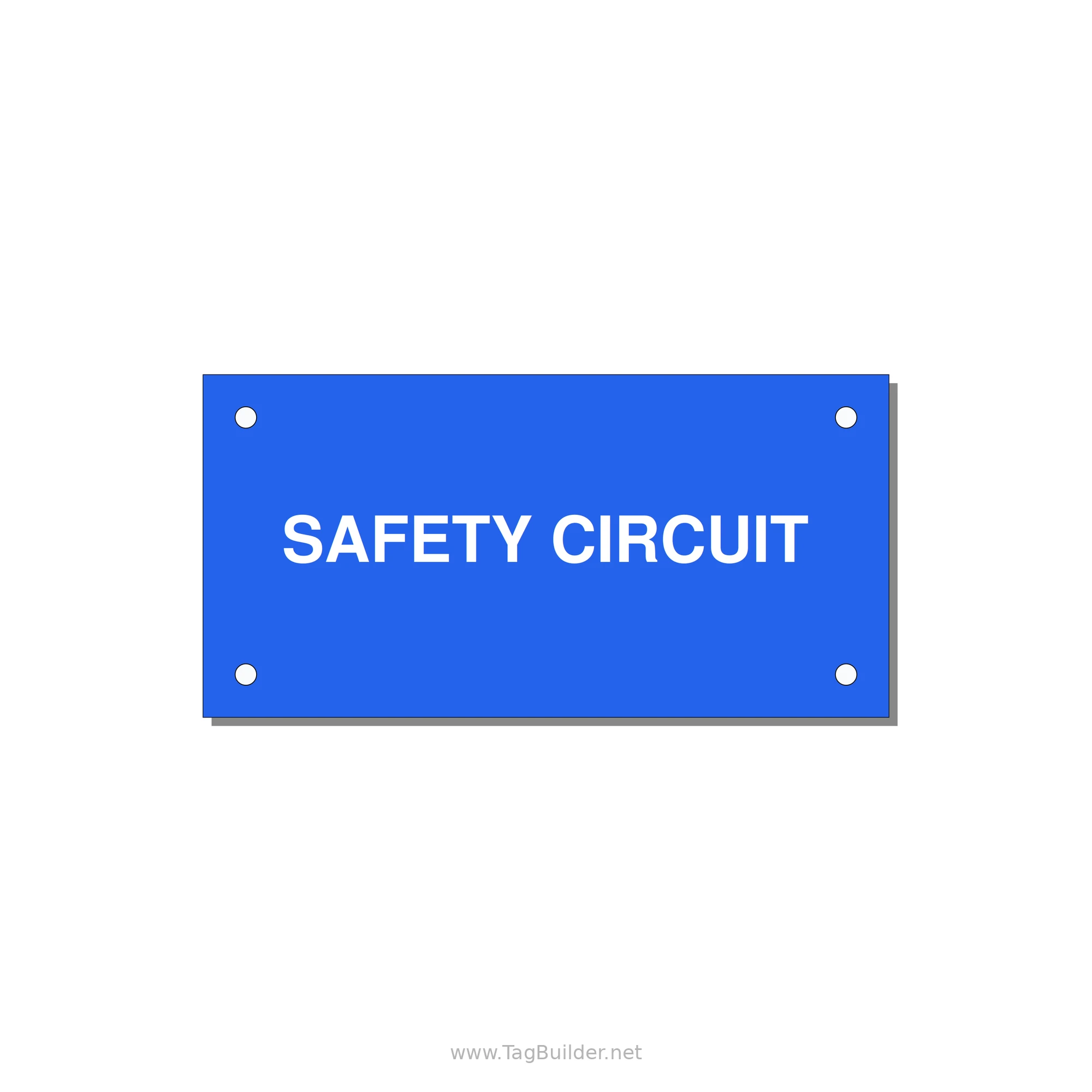 Safety Circuit Label – OEM Machine Safety — 4x2" White on Blue, Holes