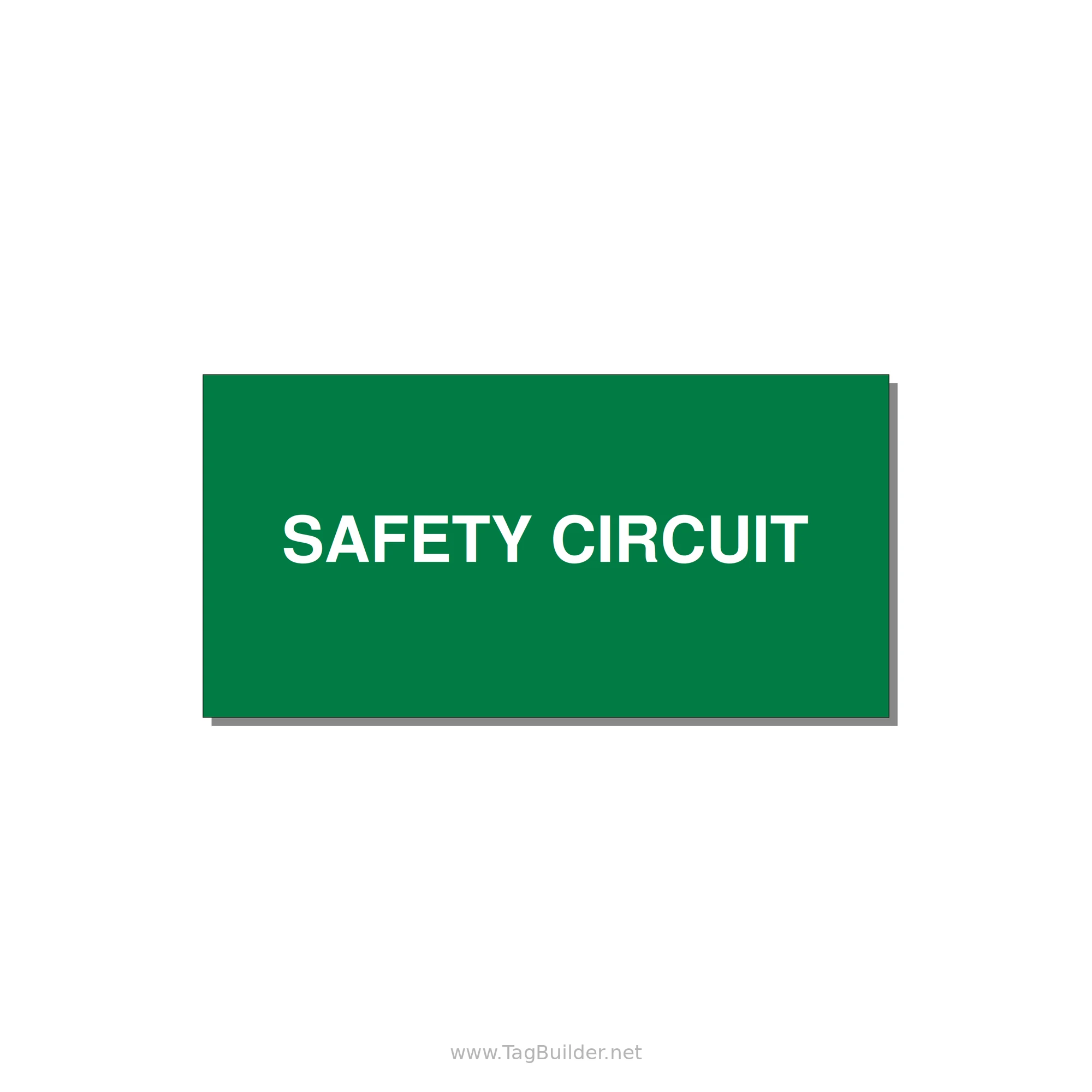 Safety Circuit Label – OEM Machine Safety — 4x2" White on Green, Adhesive