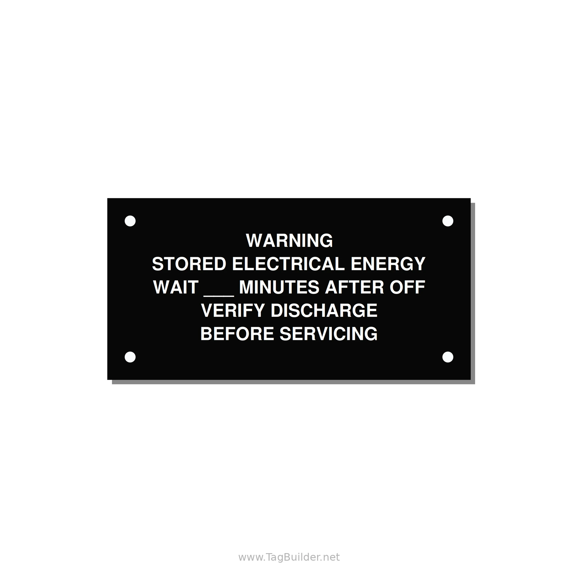 Sto — 4x2" White on Black, Holes