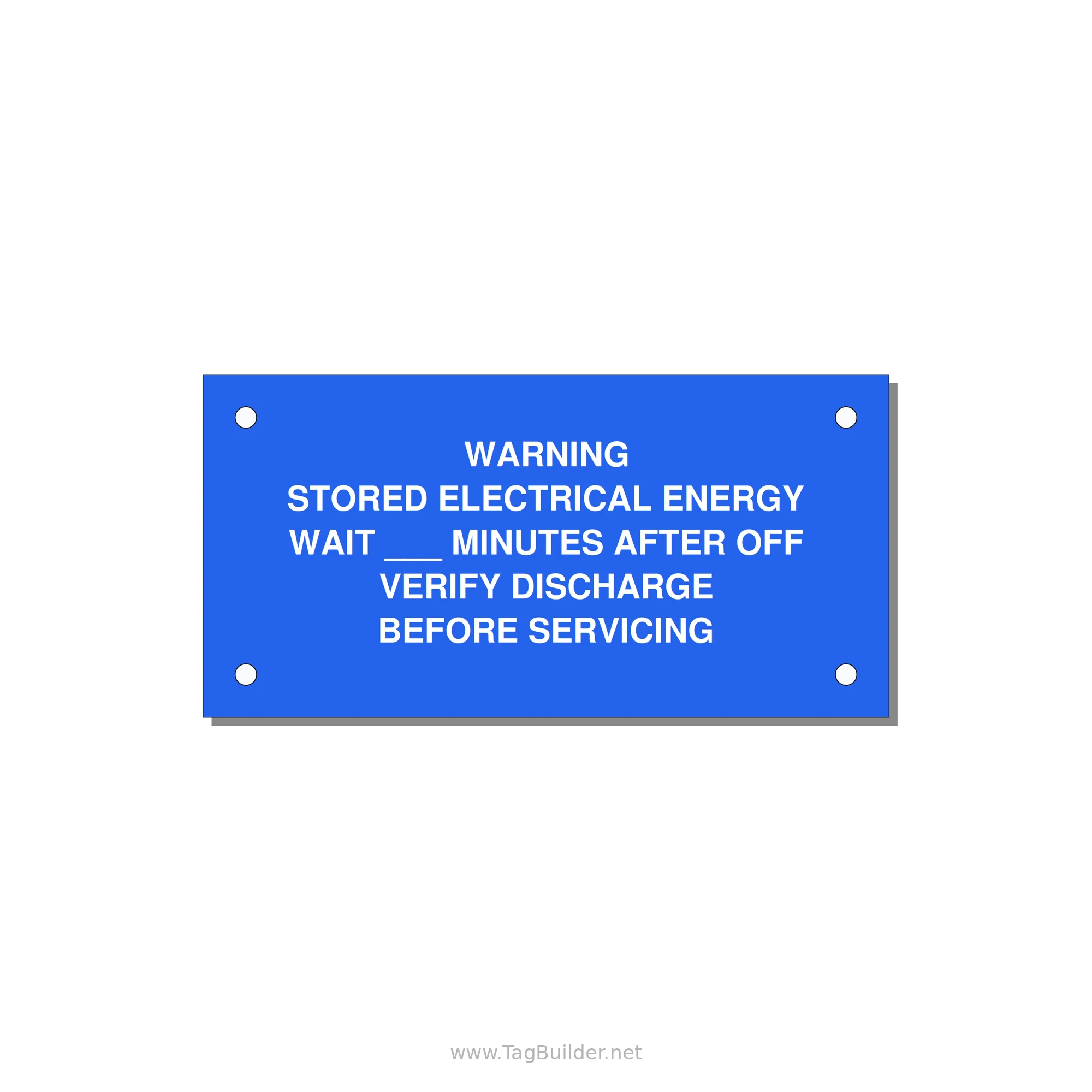 Sto — 4x2" White on Blue, Holes