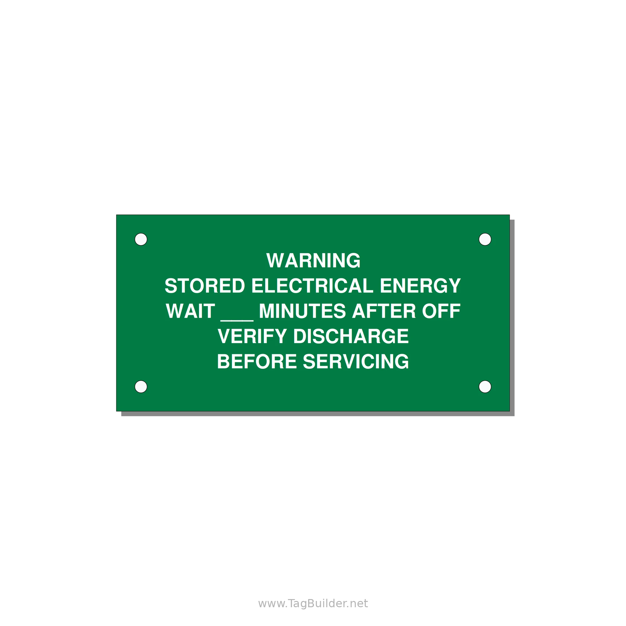 Sto — 4x2" White on Green, Holes