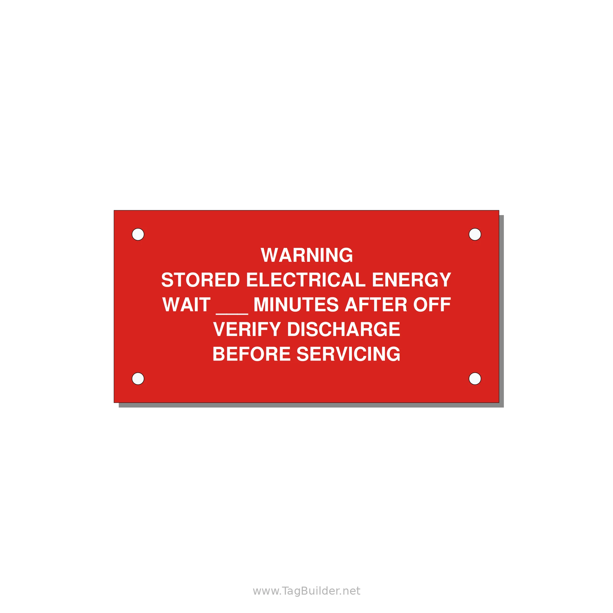 Sto — 4x2" White on Red, Holes