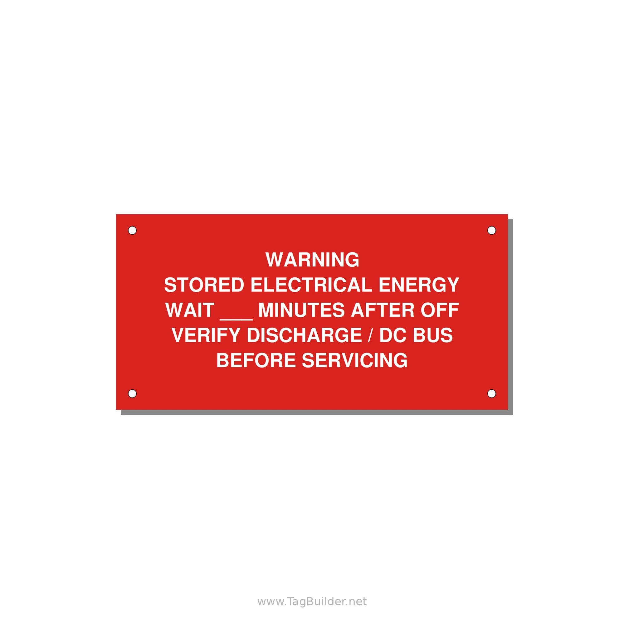 Sto — 6x3" White on Red, Holes