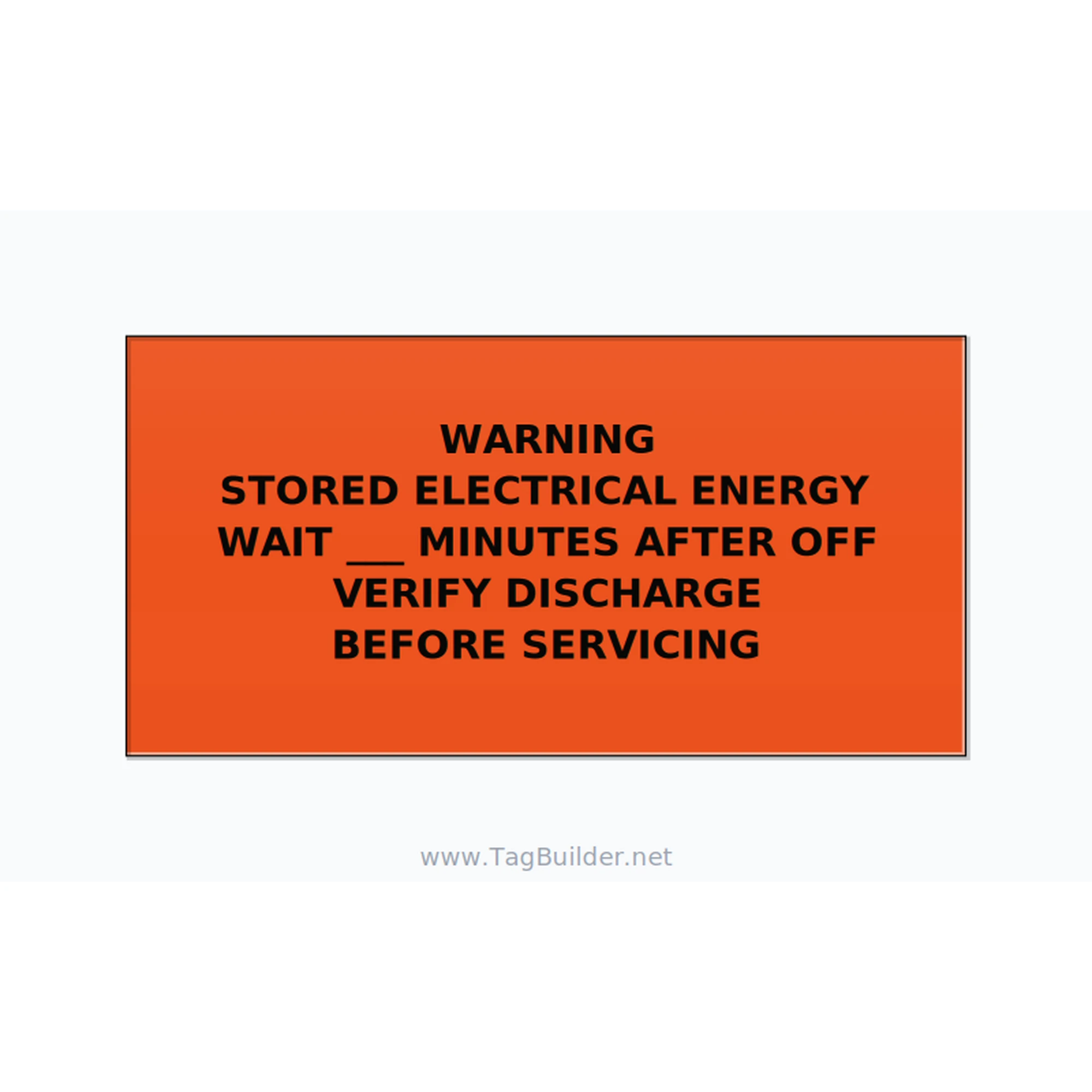 Stored Electrical Energy Label — 4x2 Holes
