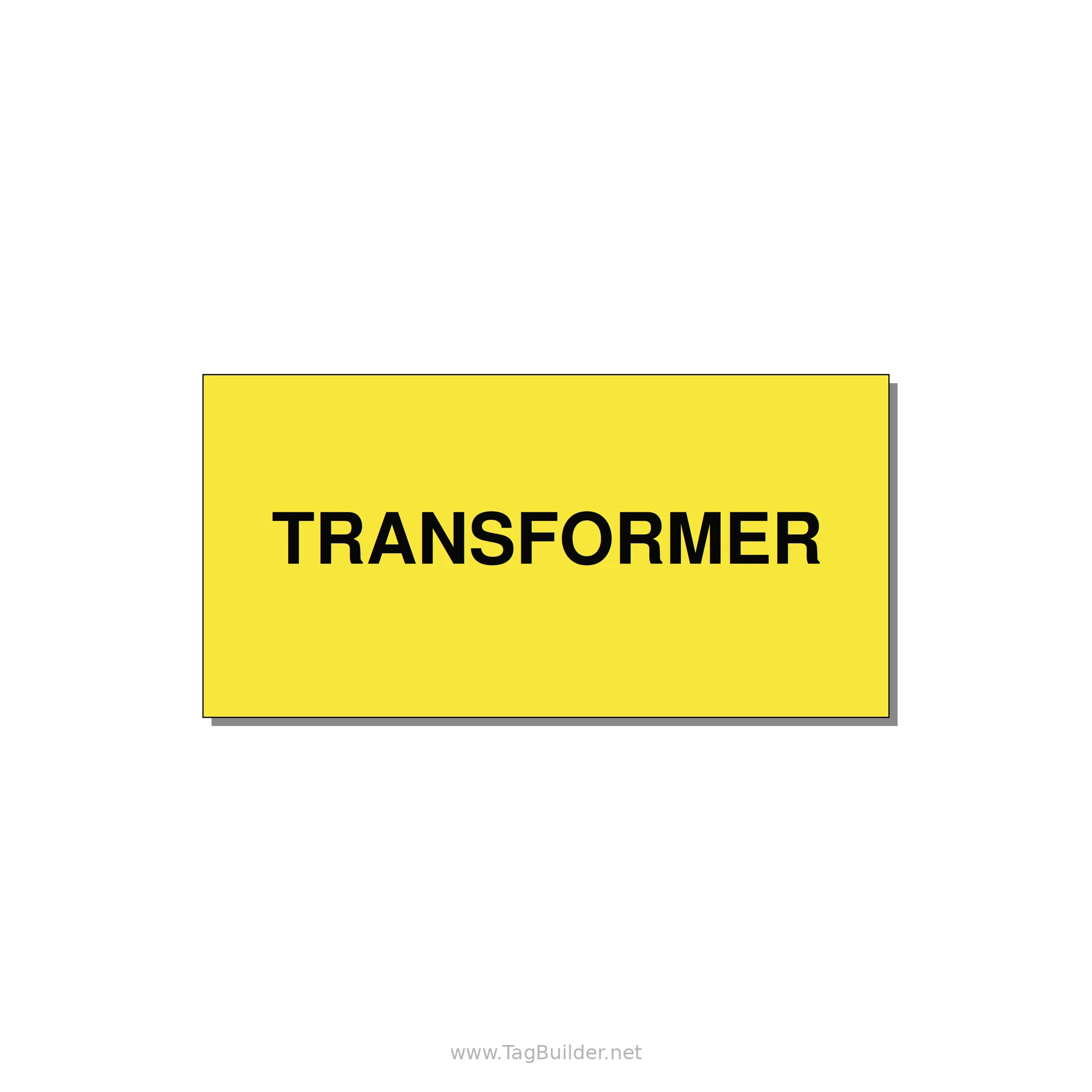 Transformer Label – OEM Power Equipment — 4x2" Black on Yellow, Adhesive