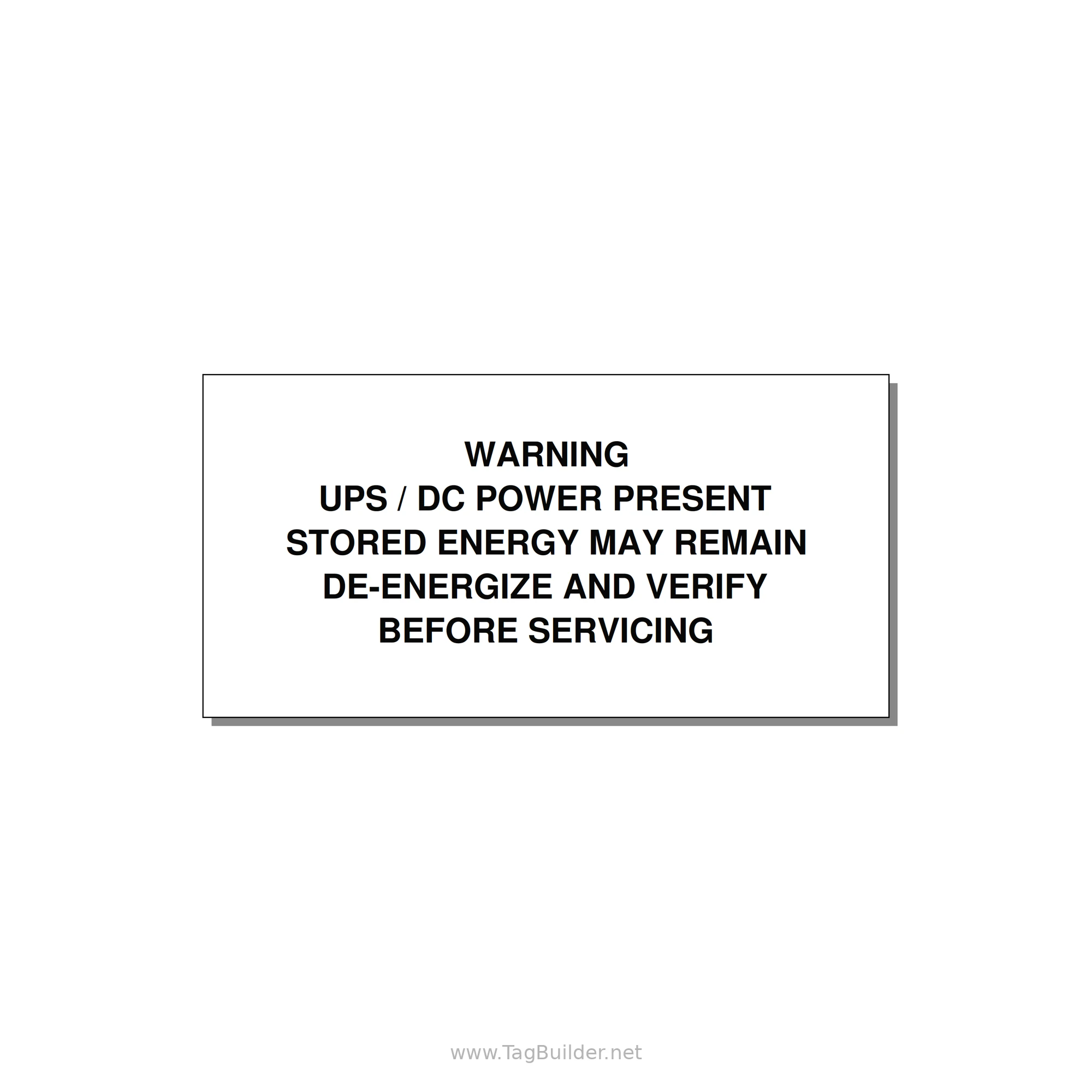 UPS / DC Power Present Label — 4x2" Black on White, Adhesive