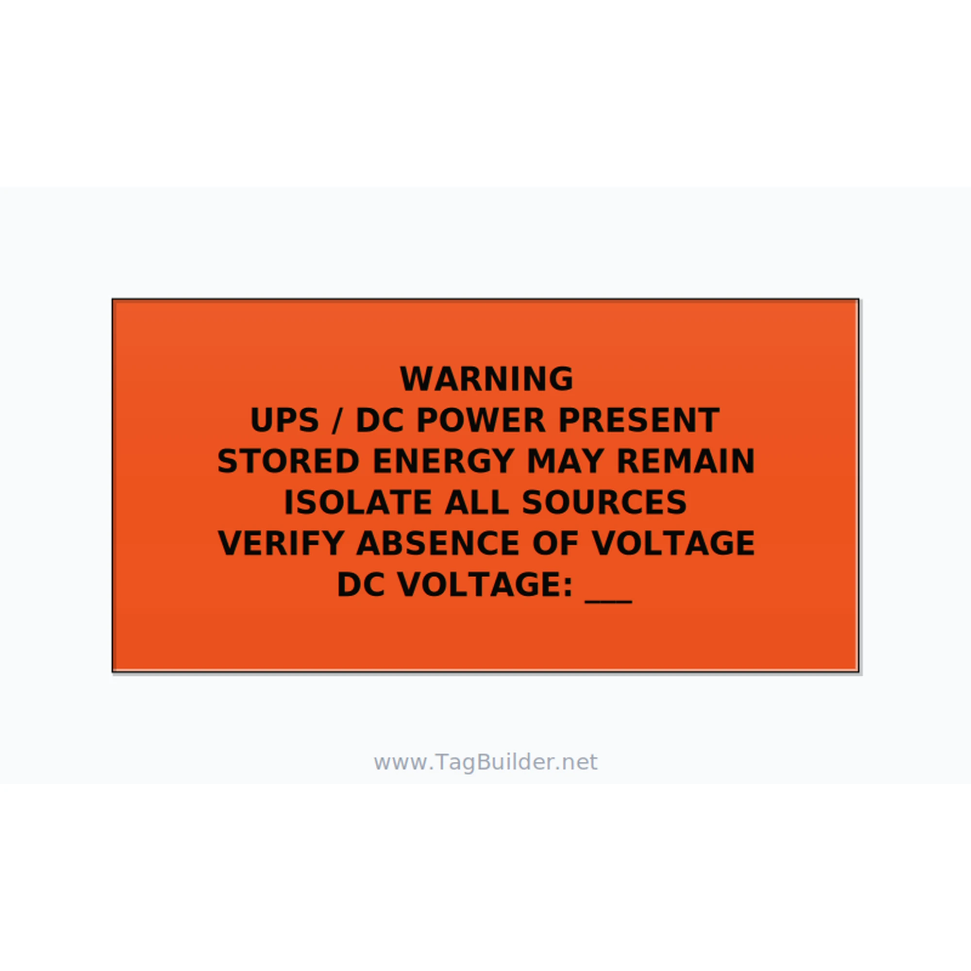 UPS / DC Power Present Label — 6x3 Adhesive