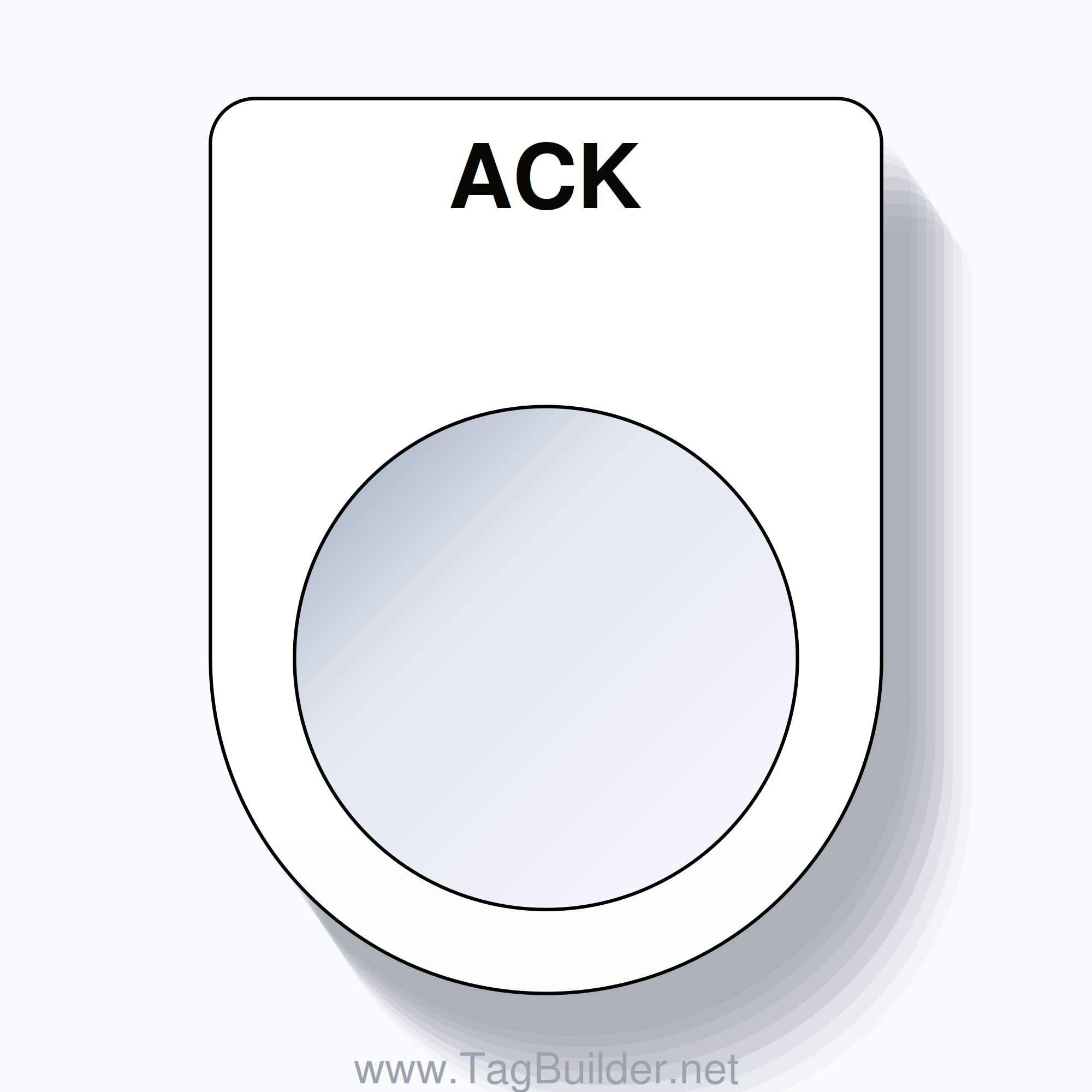 22mm Ring Tag – ACK, Single-Line Slim, Black on White