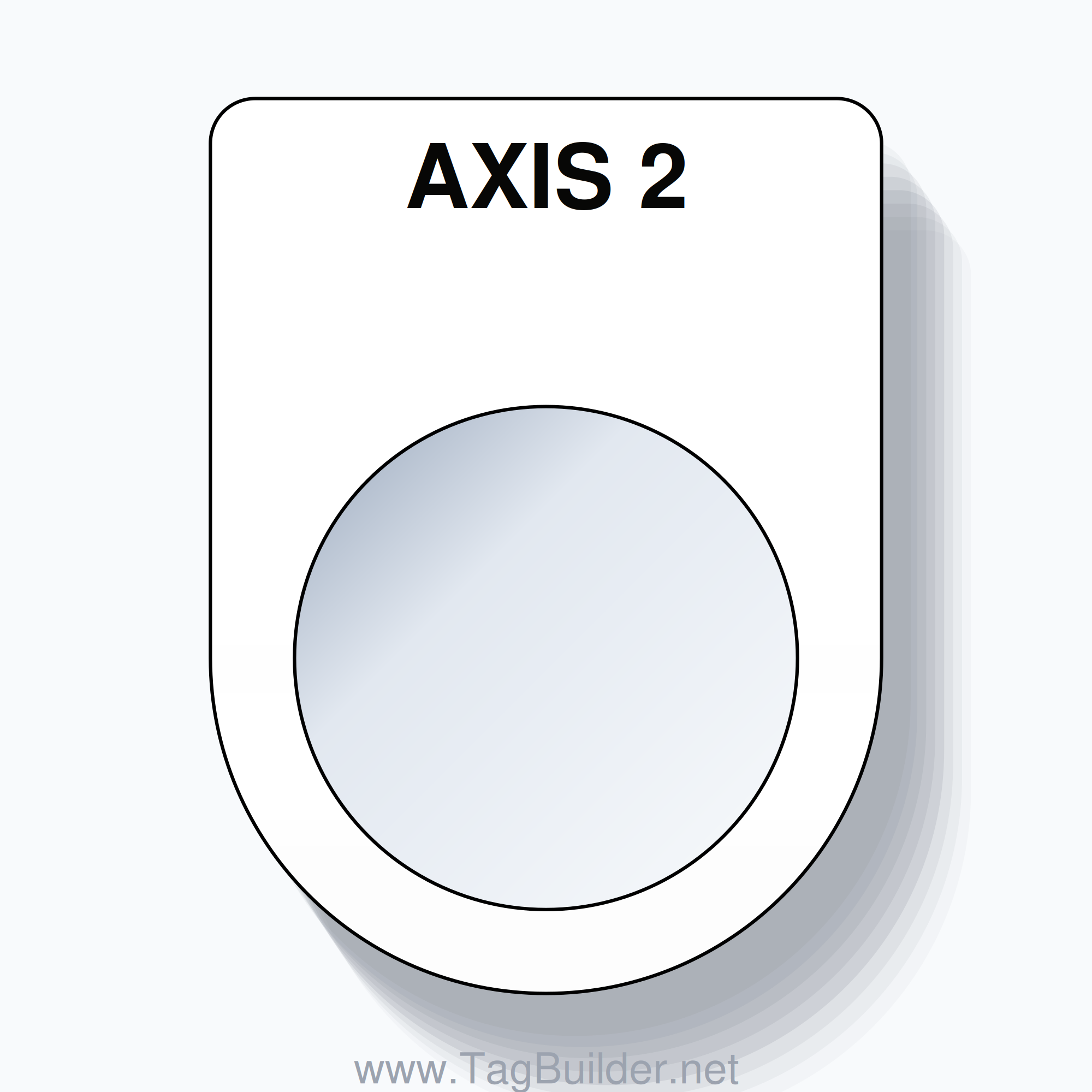 22mm Ring Tag – AXIS 2, Single-Line Slim, Black on White