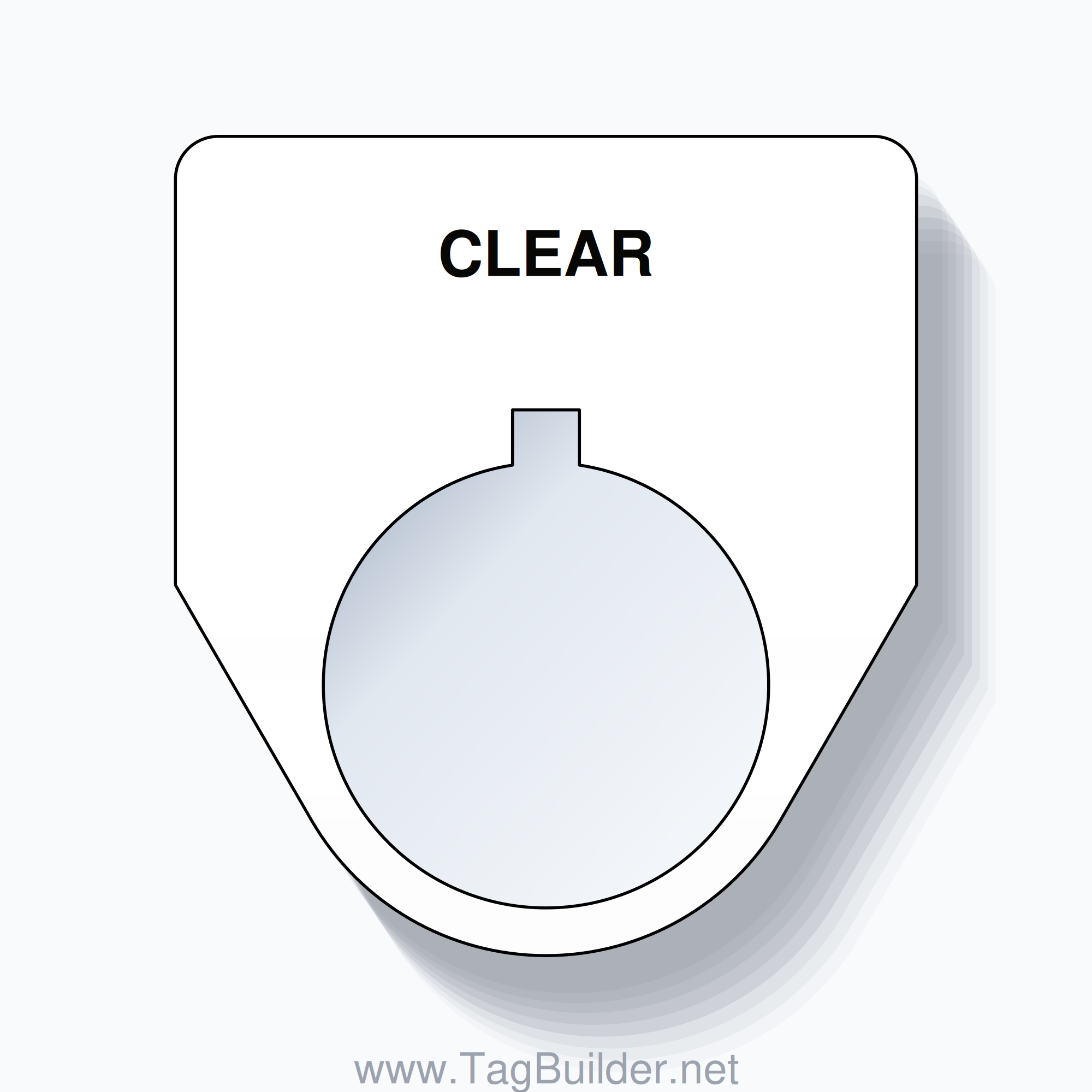 22mm Ring Tag – CLEAR, Single-Line Traditional, Allen-Bradley Compatible, Black on White