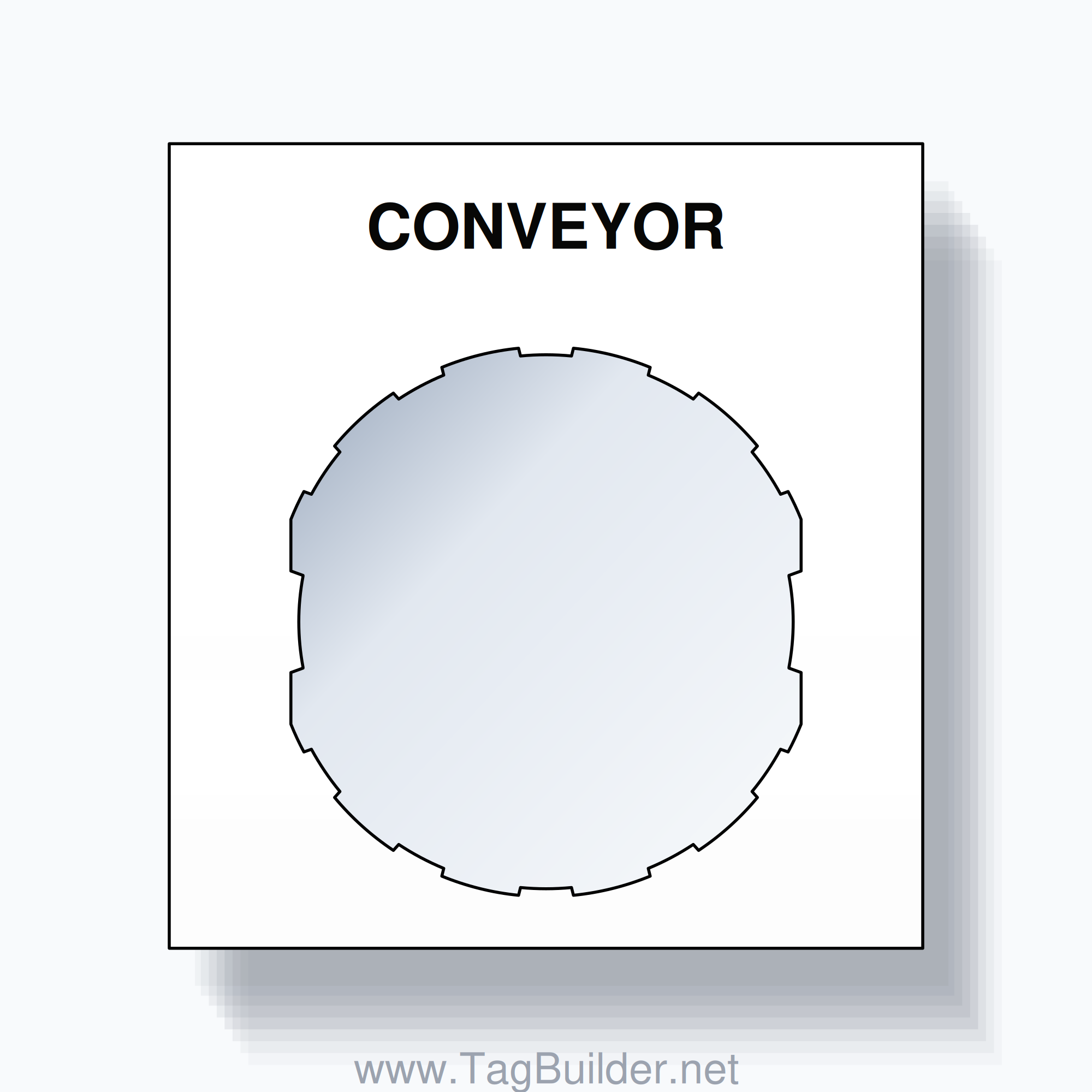 22mm Ring Tag – CONVEYOR, Single-Line Square, Schneider Electric Compatible, Black on White