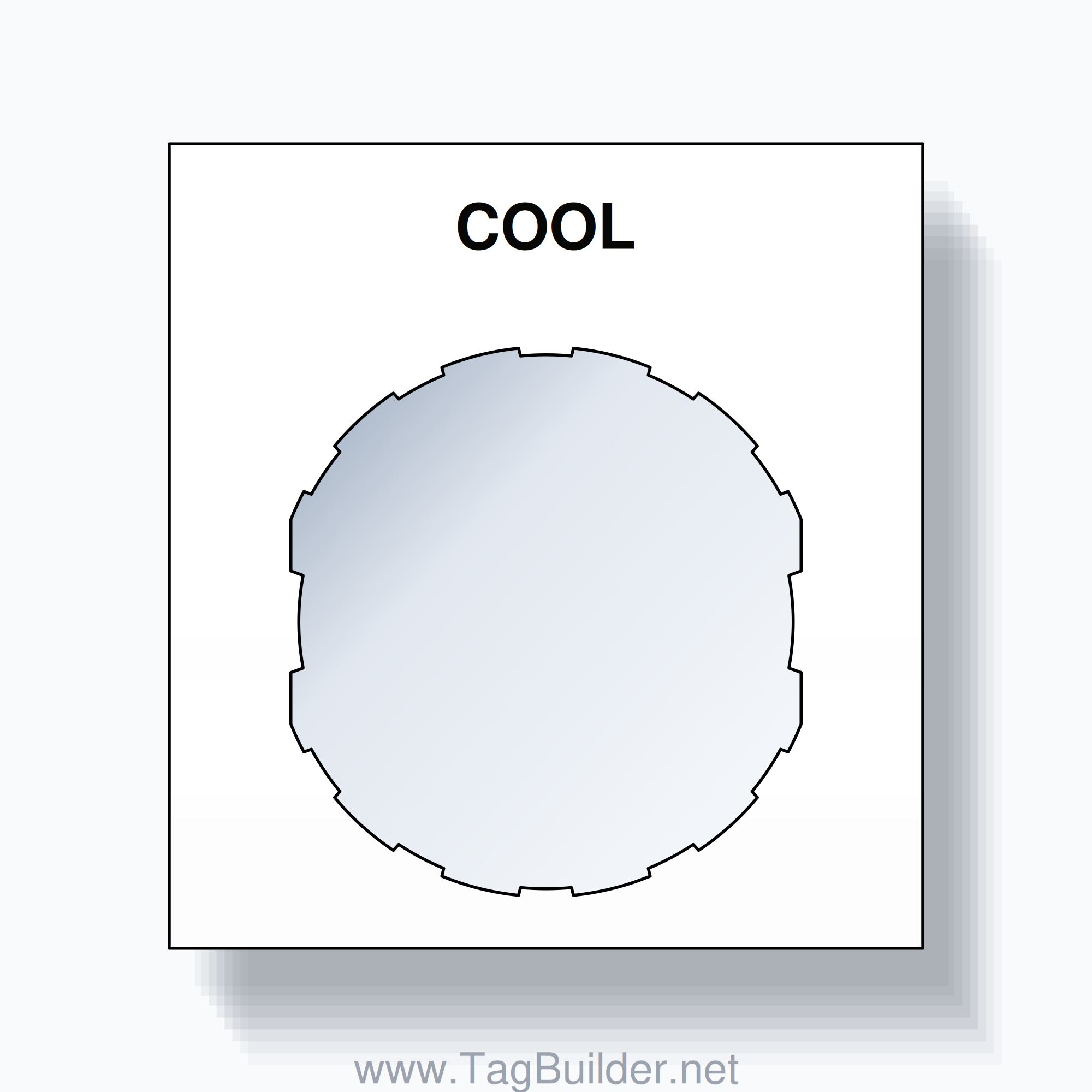 22mm Ring Tag – COOL, Single-Line Square, Schneider Electric Compatible, Black on White