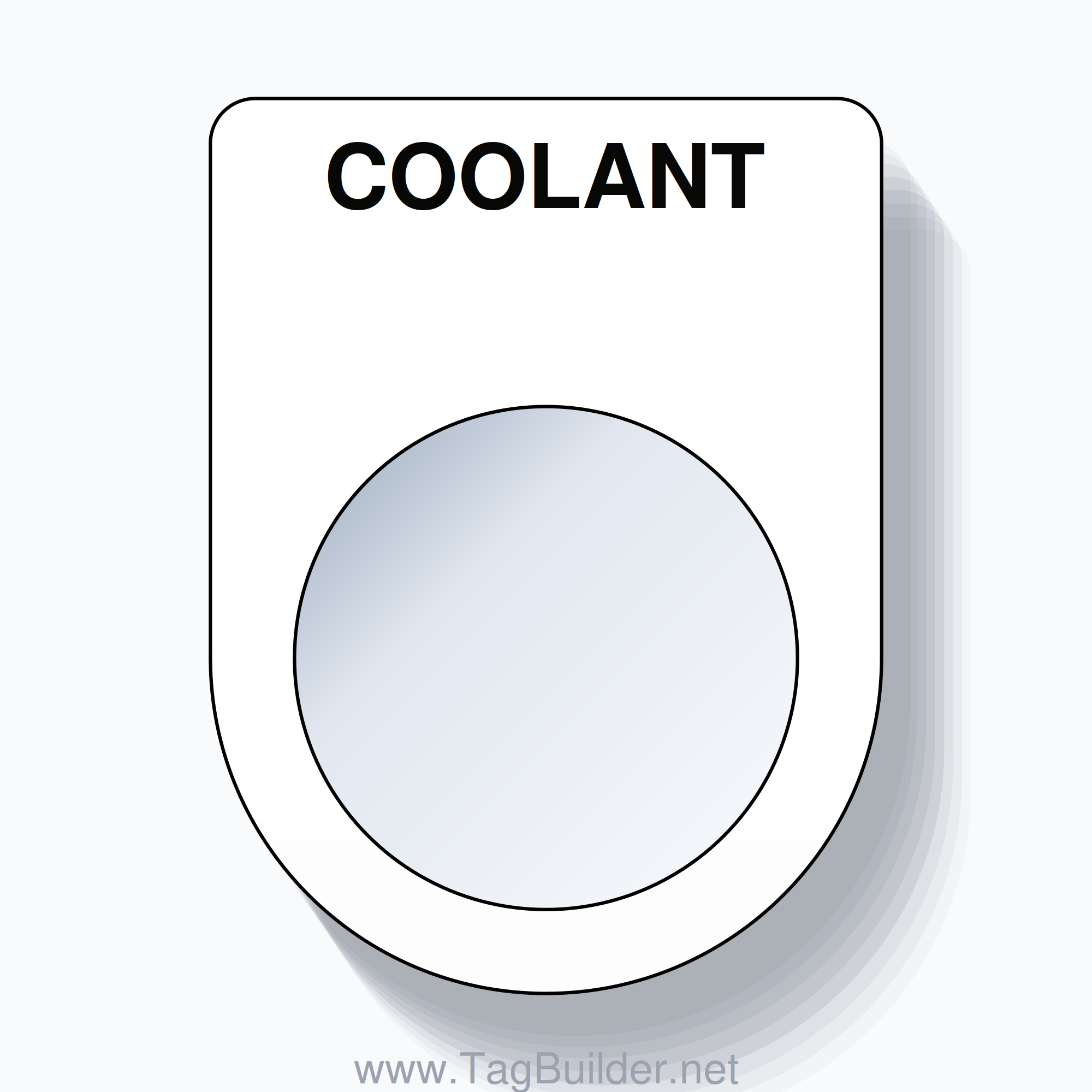 22mm Ring Tag – COOLANT, Single-Line Slim, Black on White