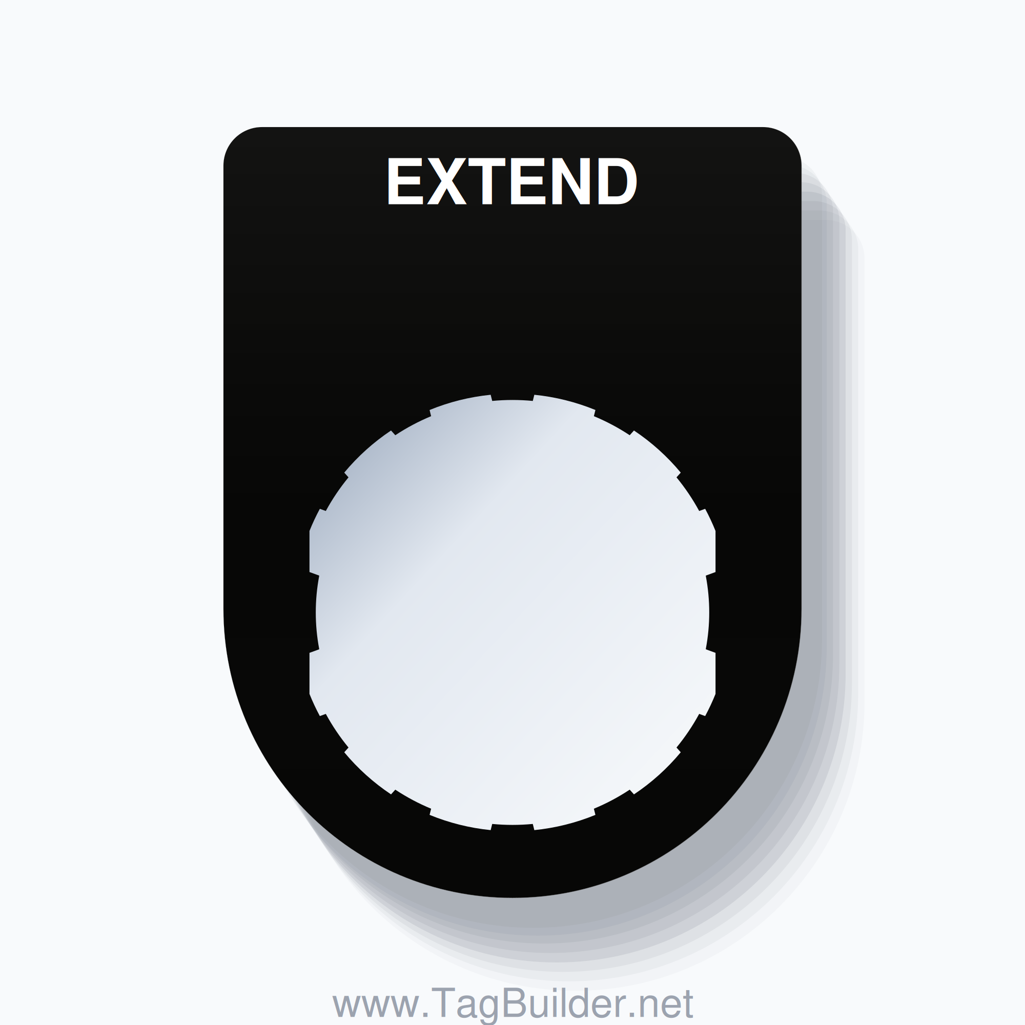 22mm Ring Tag – EXTEND, Single-Line Slim, Schneider Electric Compatible, White on Black