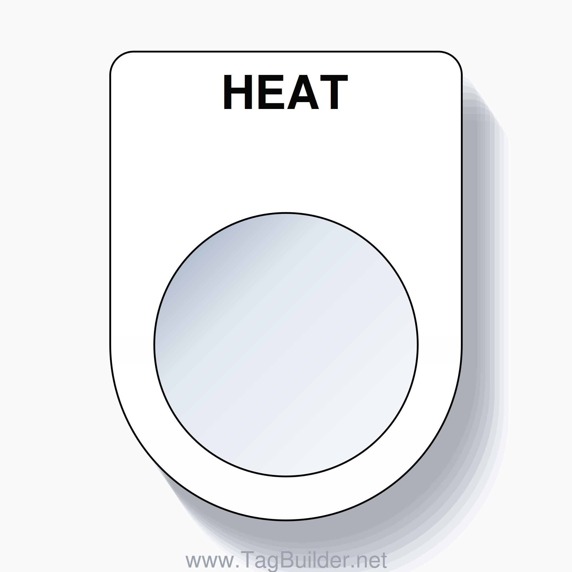 22mm Ring Tag – HEAT, Single-Line Slim, Black on White