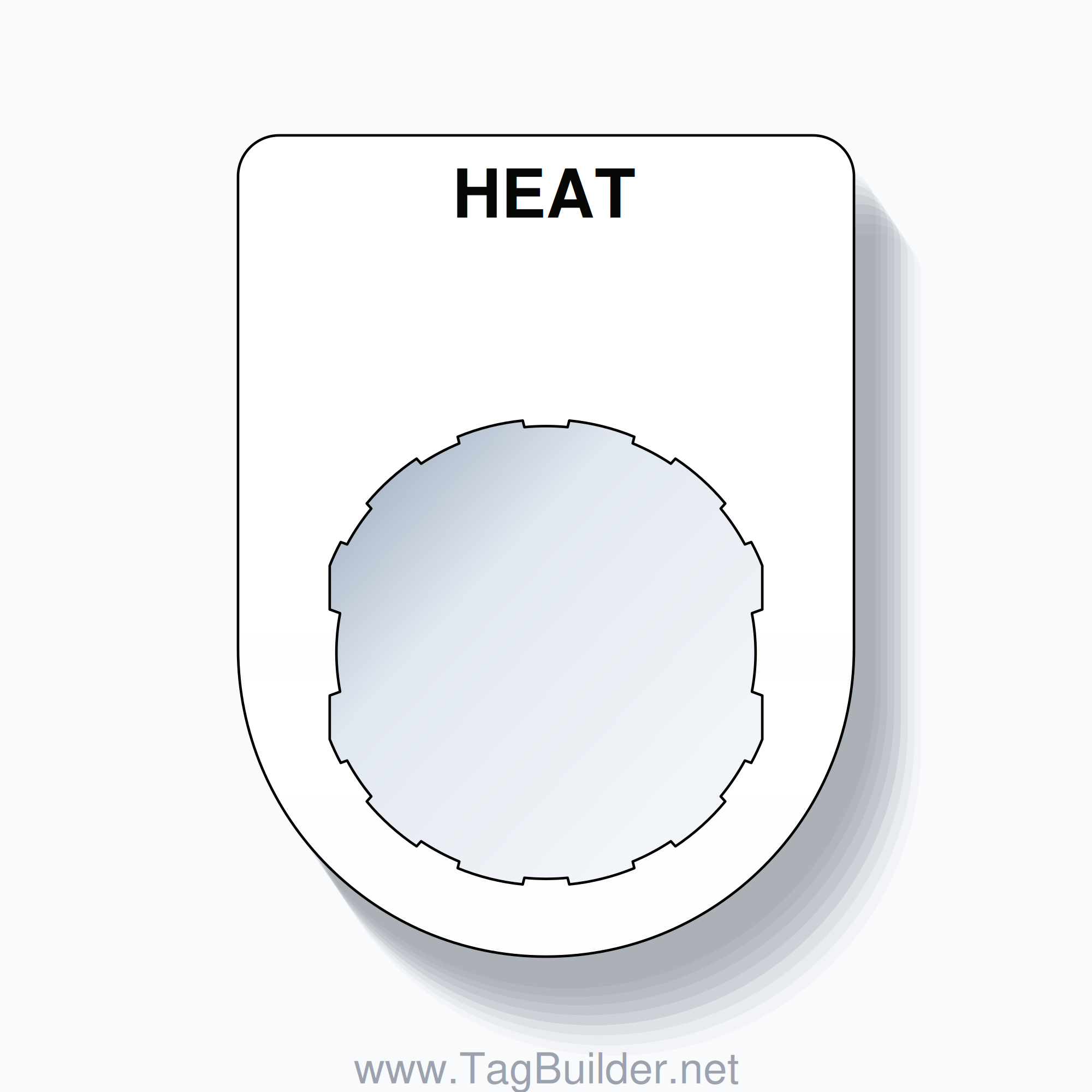 22mm Ring Tag – HEAT, Single-Line Slim, Schneider Electric Compatible, Black on White