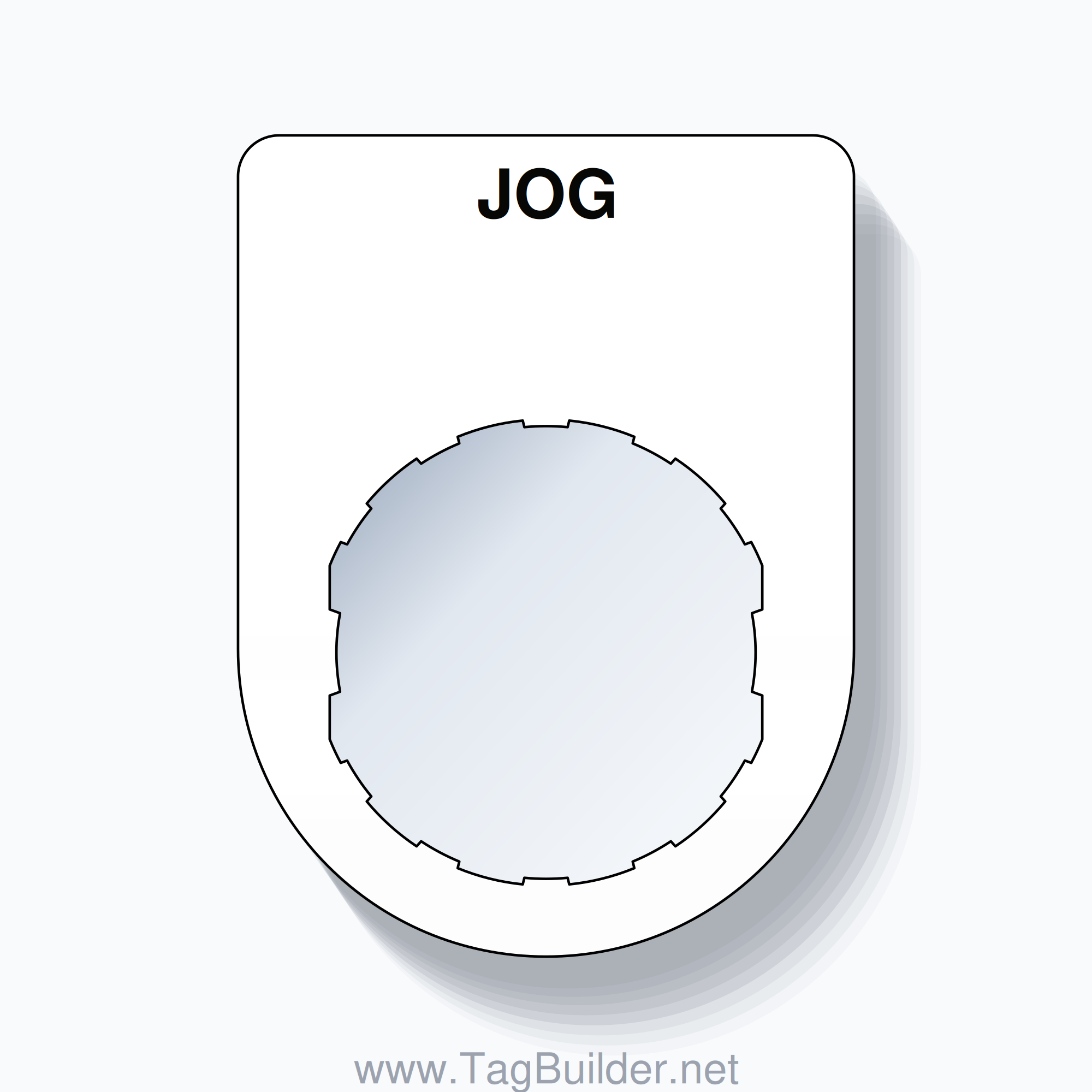 22mm Ring Tag – JOG, Single-Line Slim, Schneider Electric Compatible, Black on White