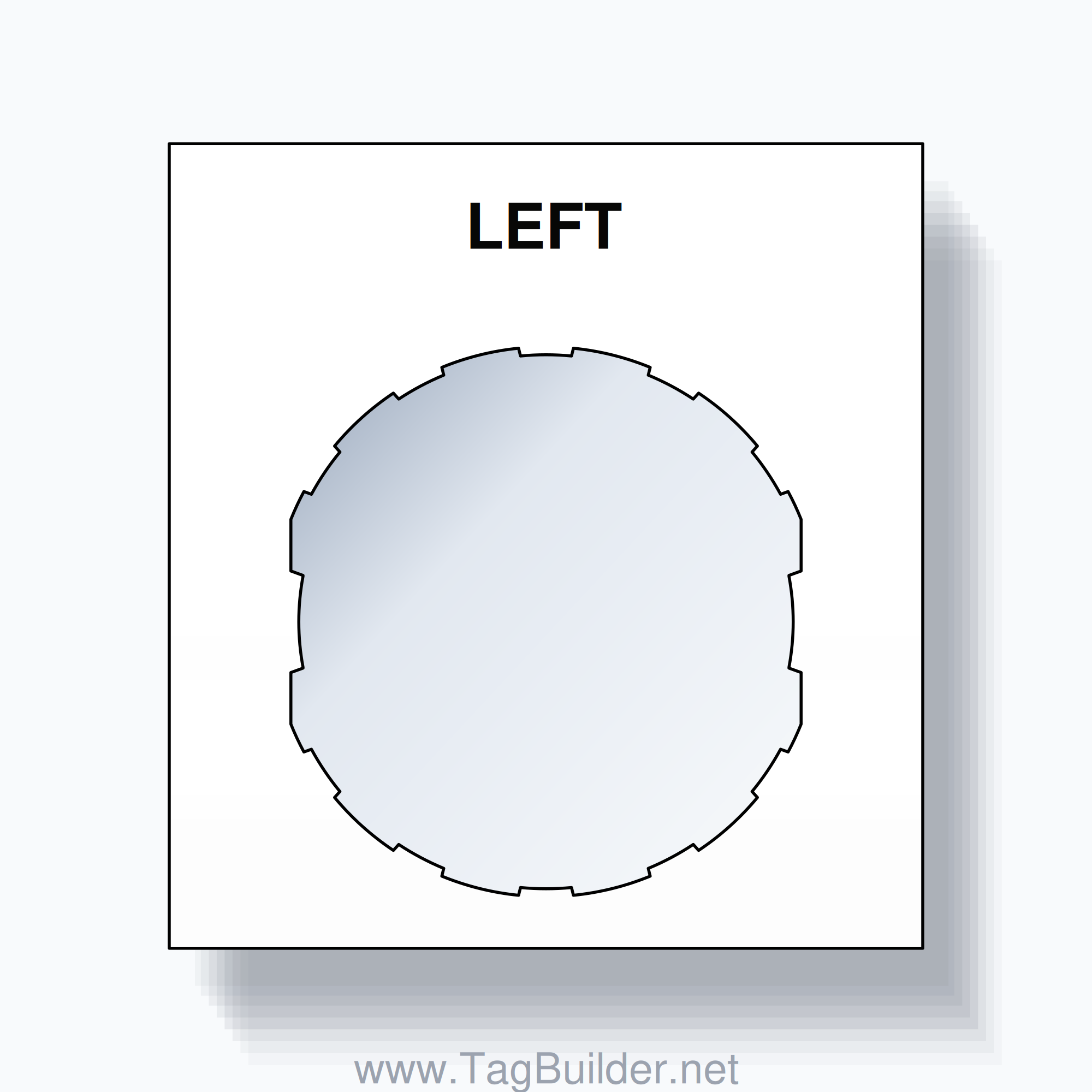 22mm Ring Tag – LEFT, Single-Line Square, Schneider Electric Compatible, Black on White