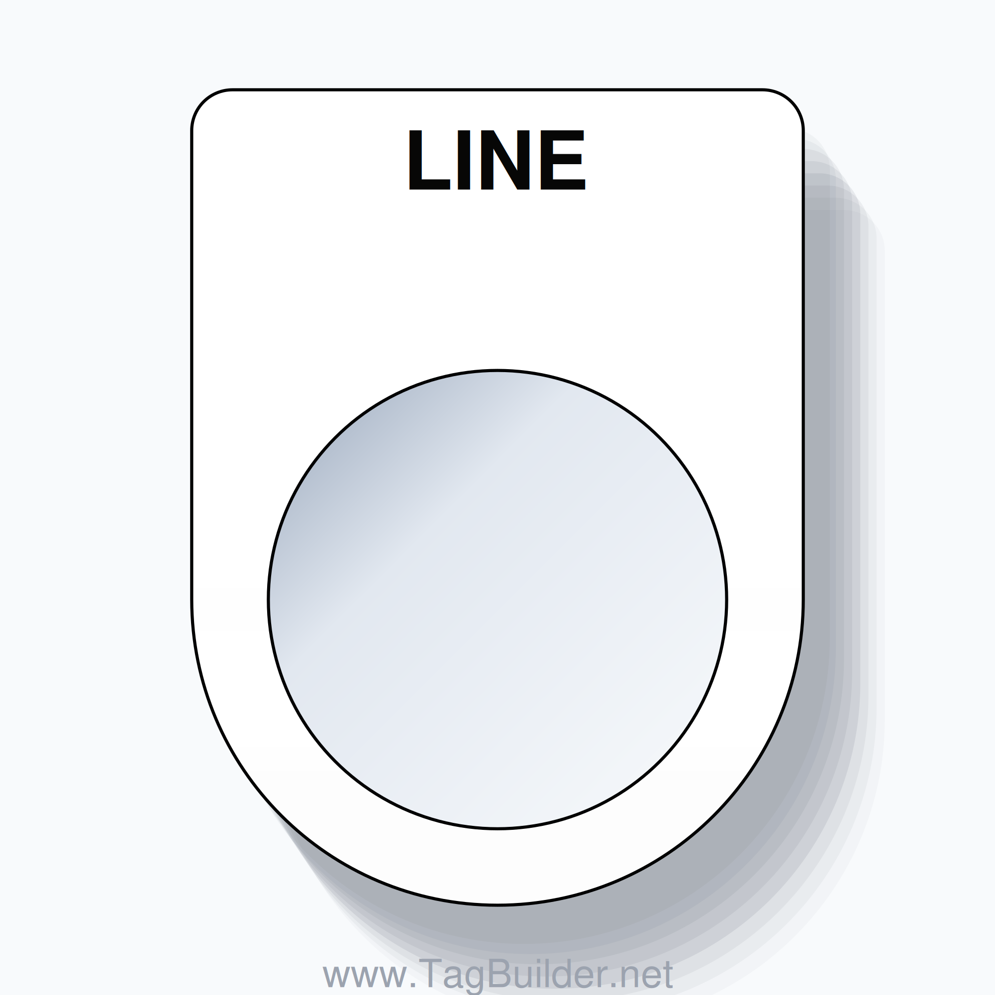 22mm Ring Tag – LINE, Single-Line Slim, Black on White