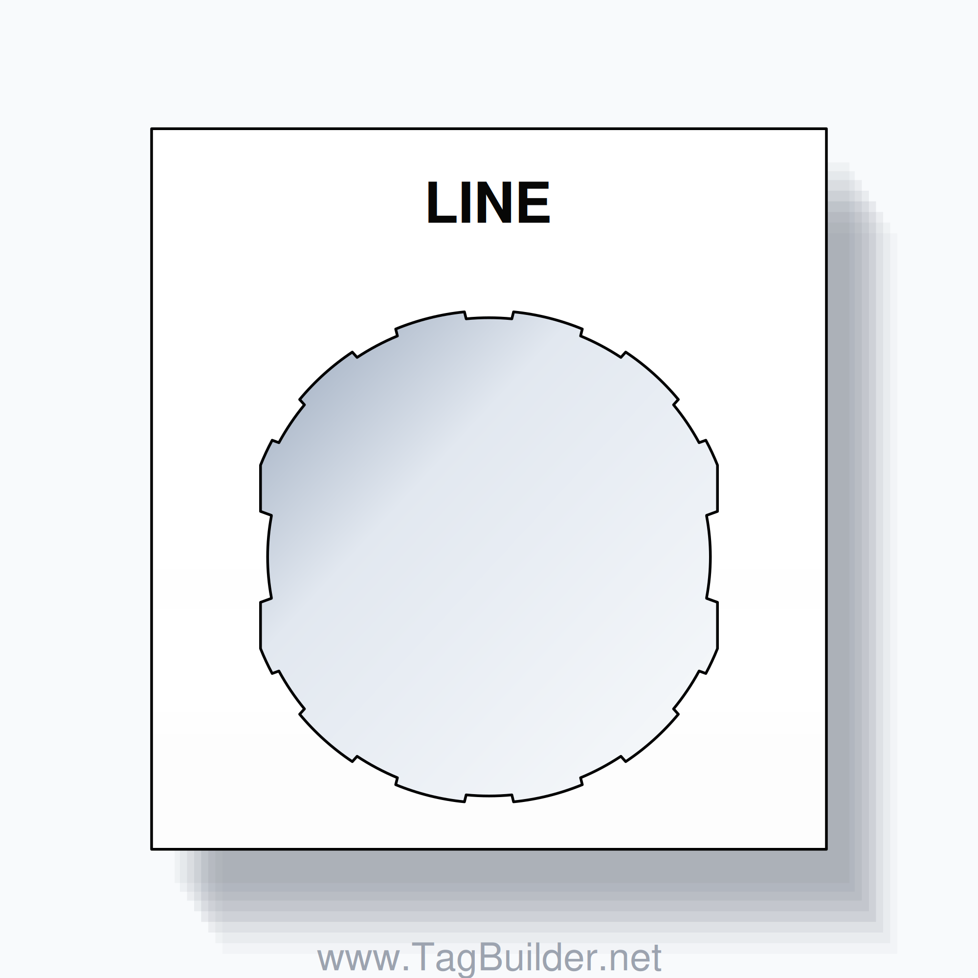 22mm Ring Tag – LINE, Single-Line Square, Schneider Electric Compatible, Black on White