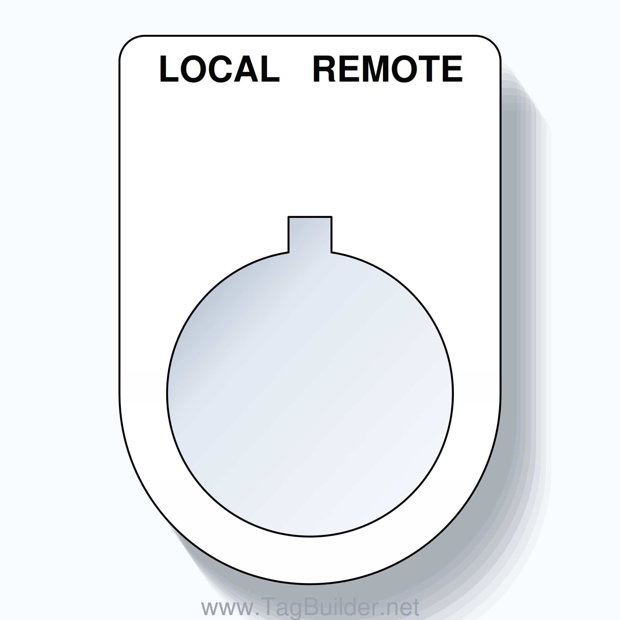 22mm Ring Tag – LOCAL REMOTE, Two-Line Slim, Allen-Bradley Compatible, Black on White