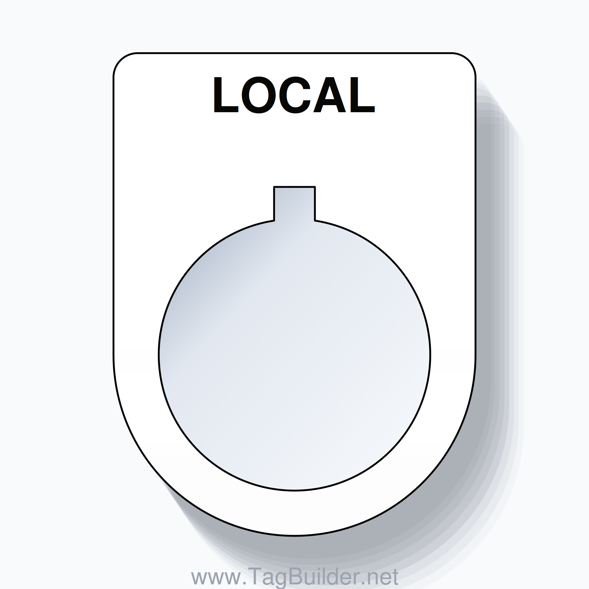 22mm Ring Tag – LOCAL, Single-Line Slim, Allen-Bradley Compatible, Black on White