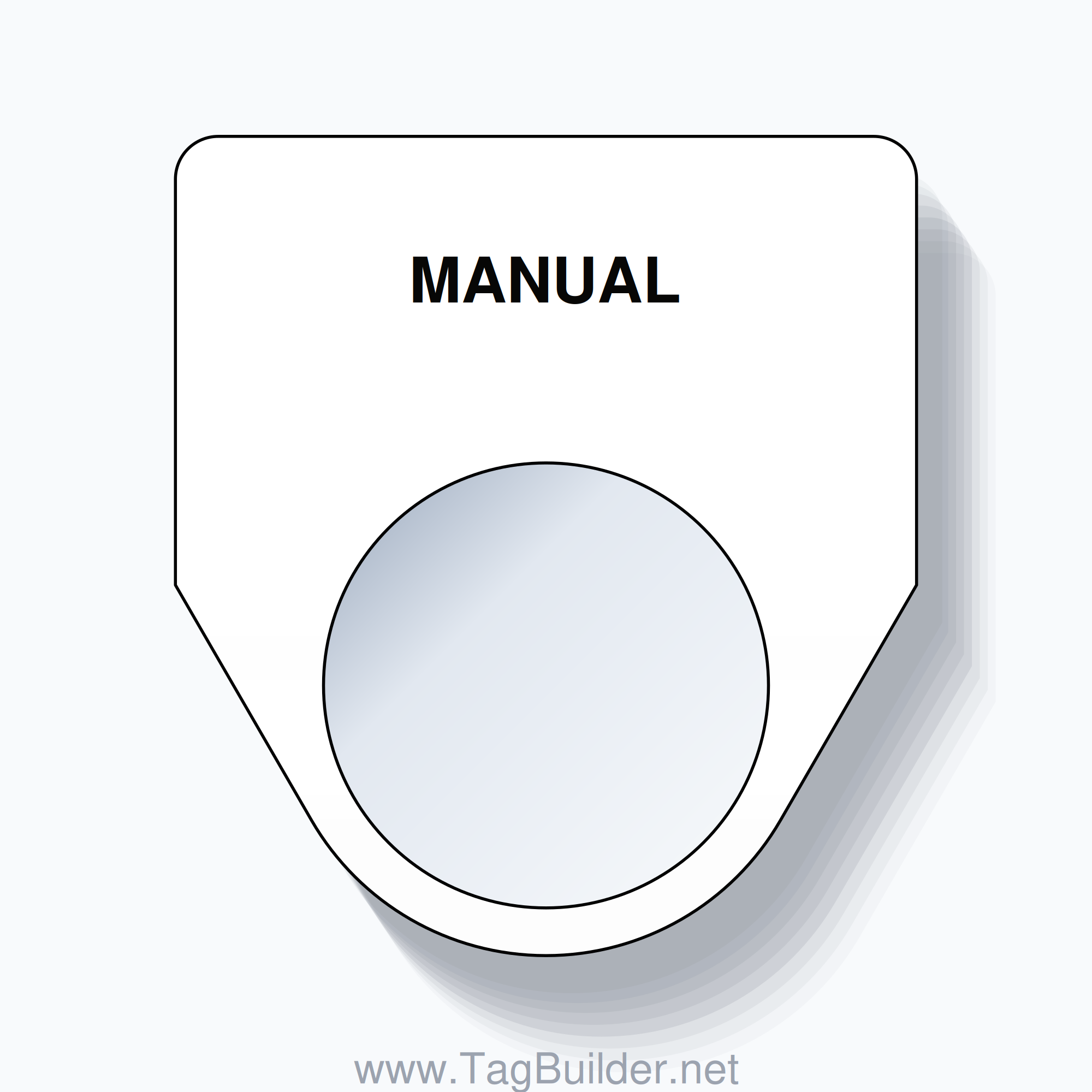 22mm Ring Tag – MANUAL, Single-Line Traditional, Black on White