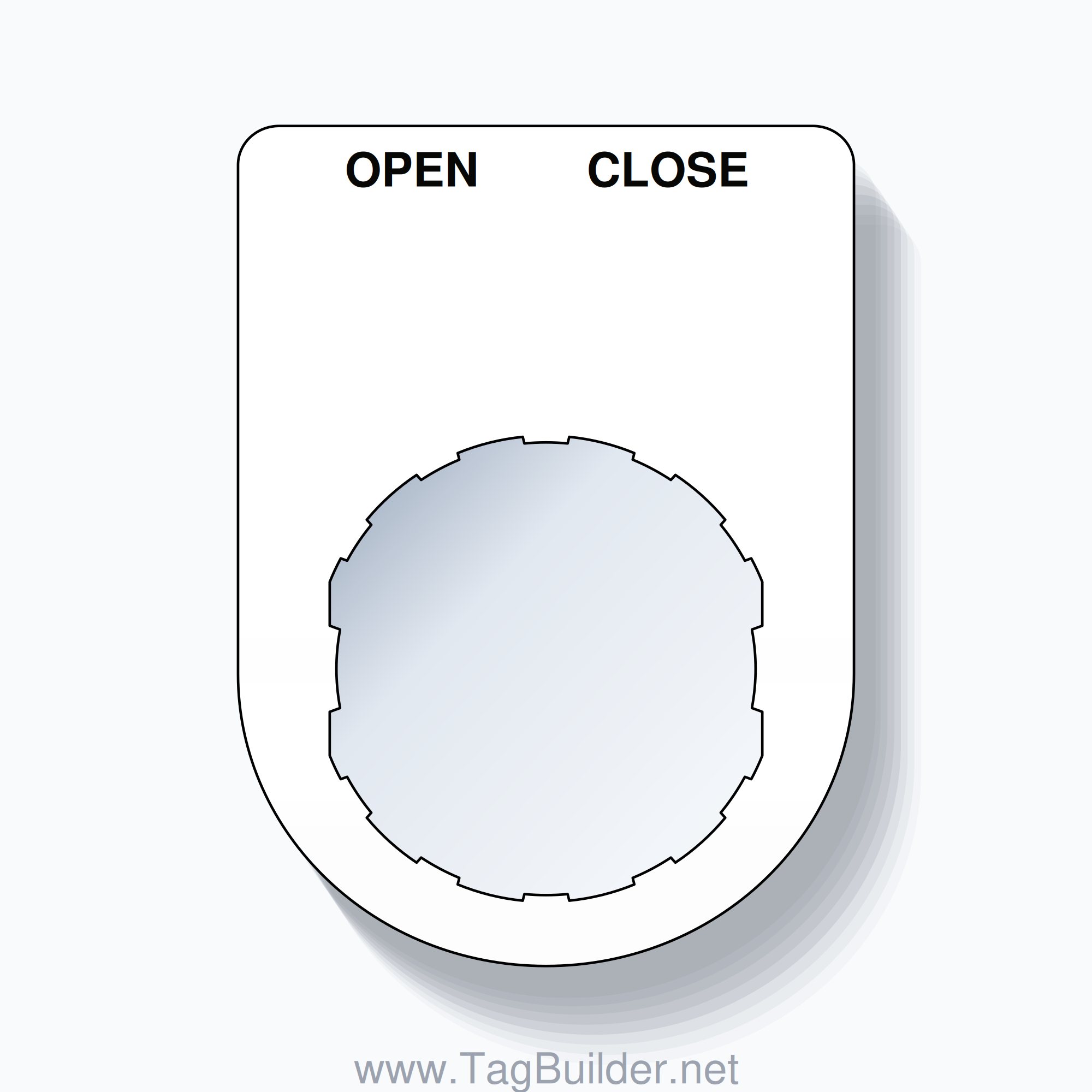 22mm Ring Tag – OPEN CLOSE, Two-Line Slim, Schneider Electric Compatible, Black on White