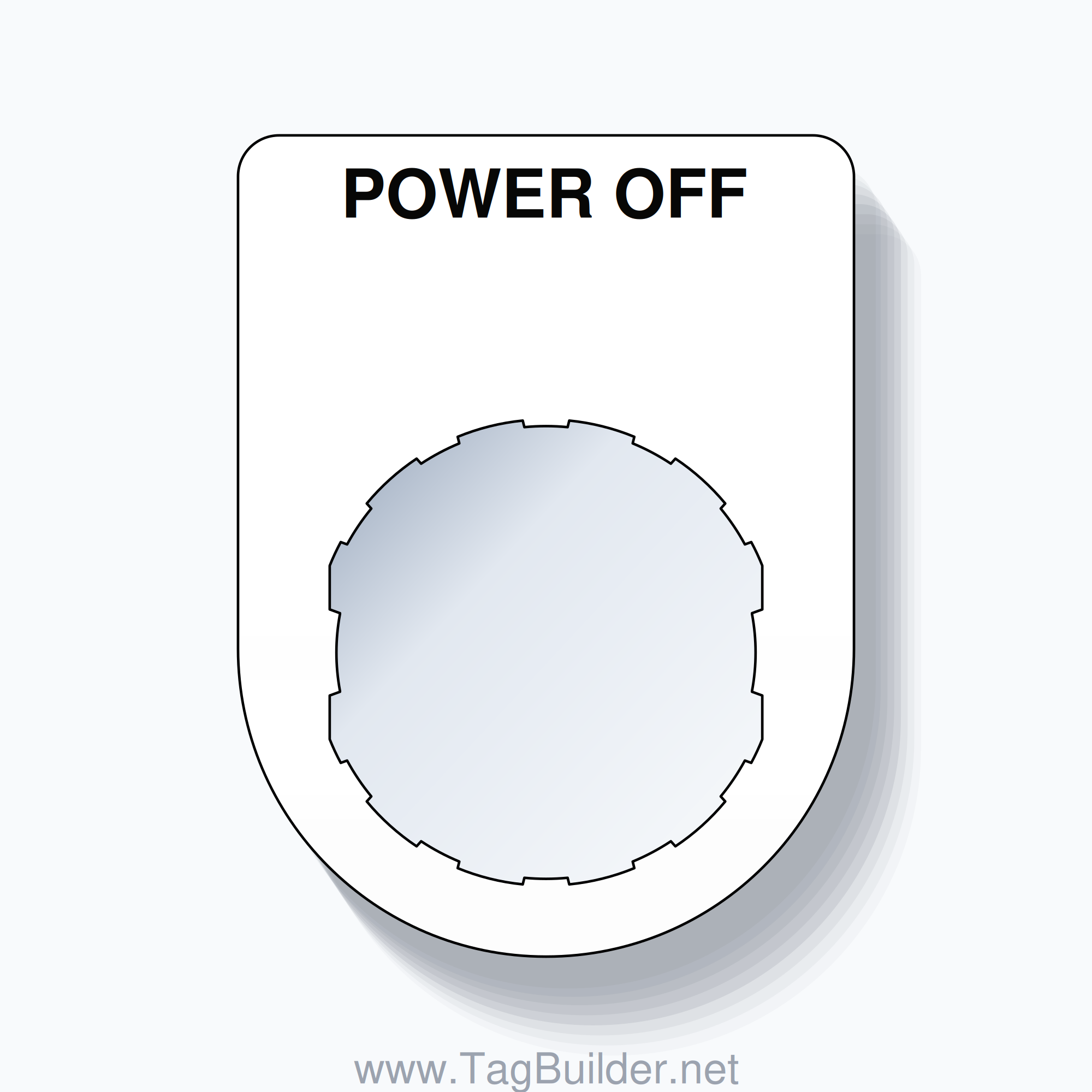 22mm Ring Tag – POWER OFF, Single-Line Slim, Schneider Electric Compatible, Black on White