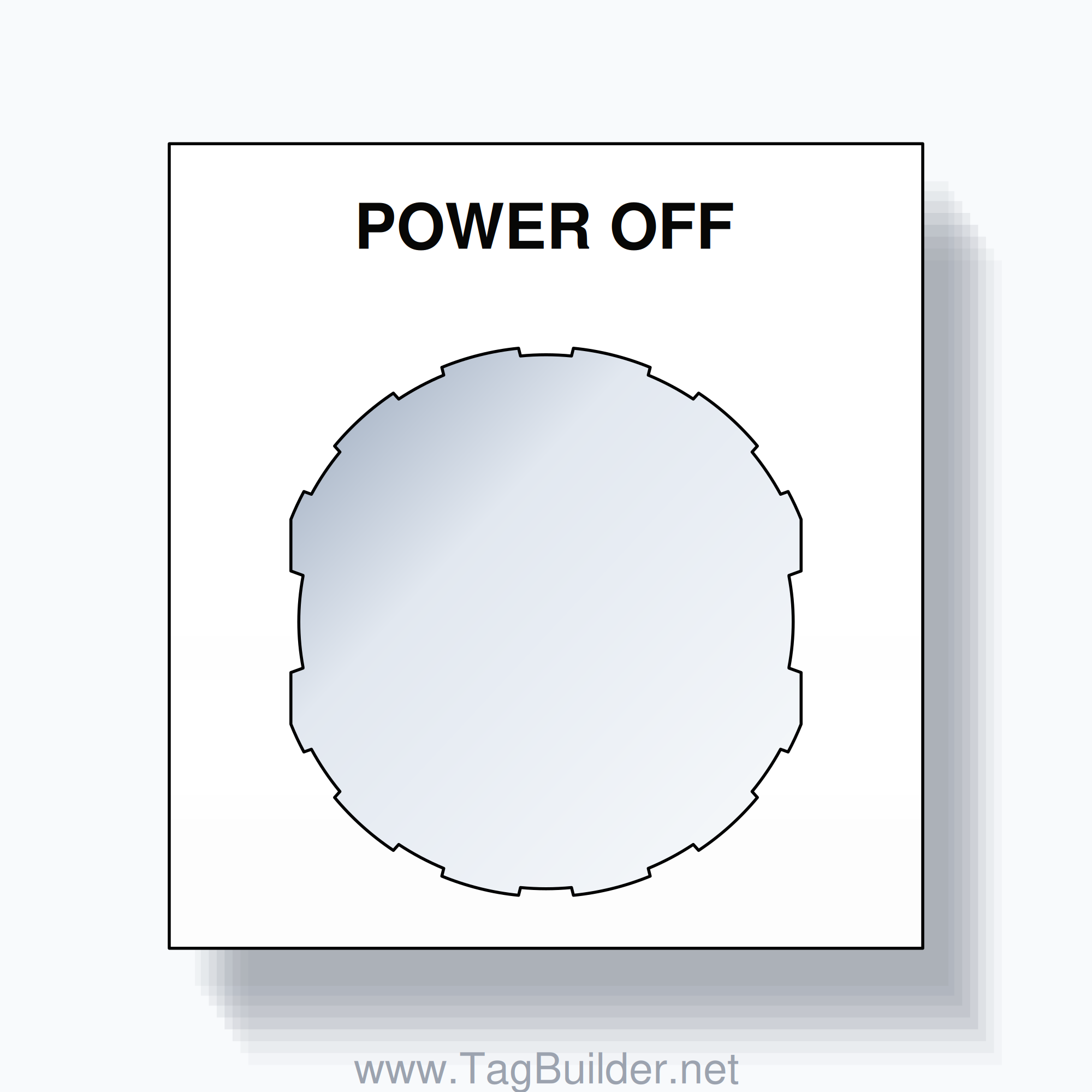 22mm Ring Tag – POWER OFF, Single-Line Square, Schneider Electric Compatible, Black on White