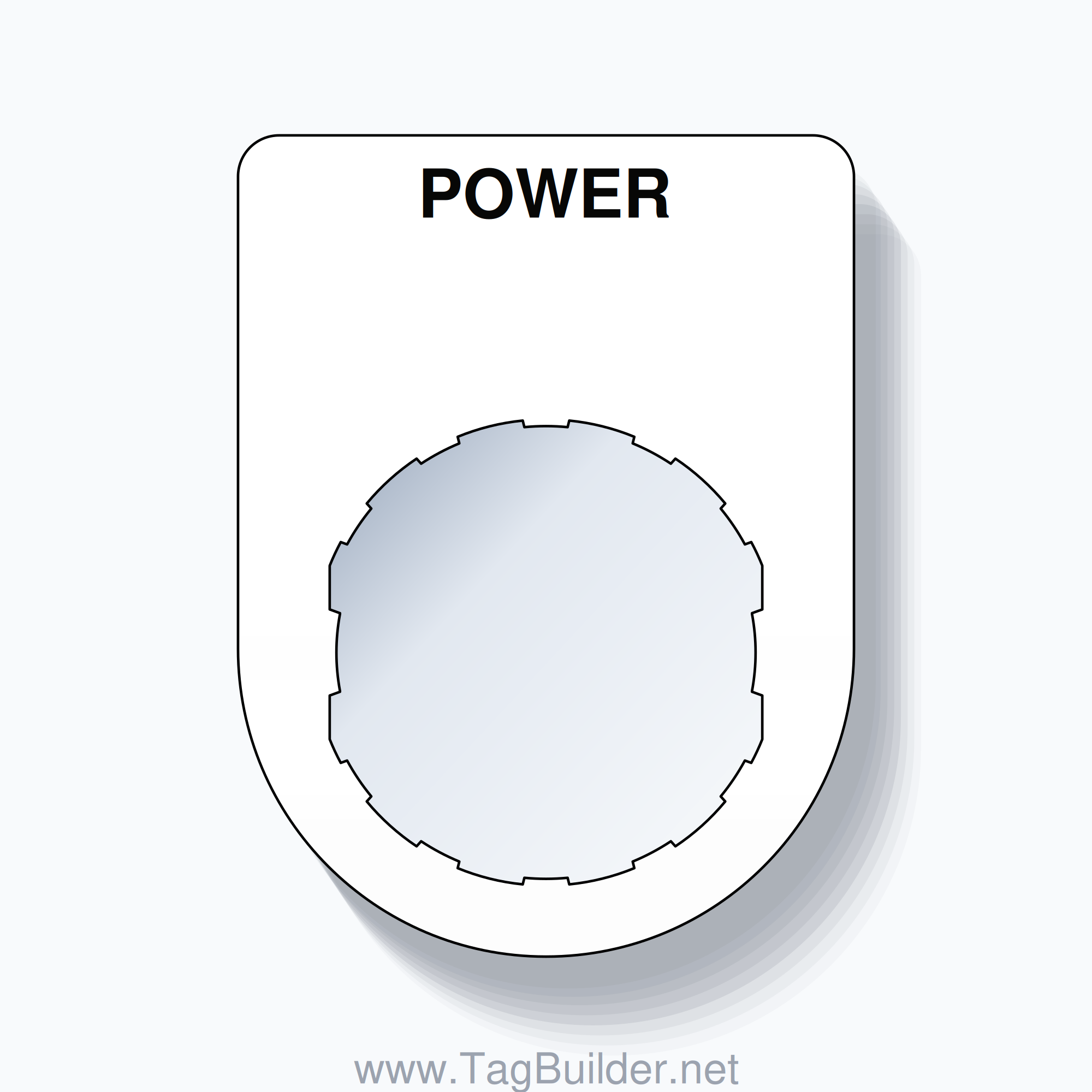 22mm Ring Tag – POWER, Single-Line Slim, Schneider Electric Compatible, Black on White