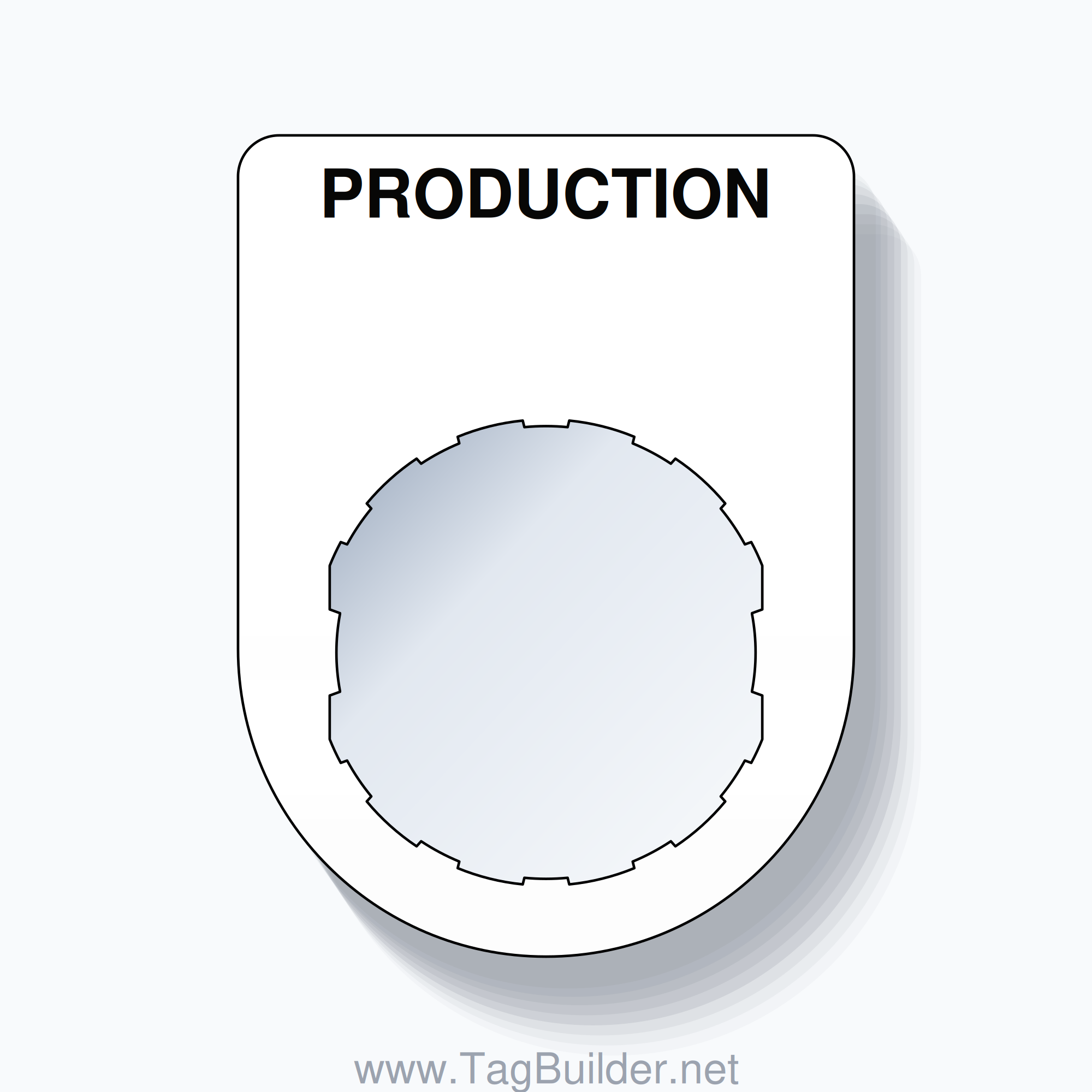 22mm Ring Tag – PRODUCTION, Single-Line Slim, Schneider Electric Compatible, Black on White