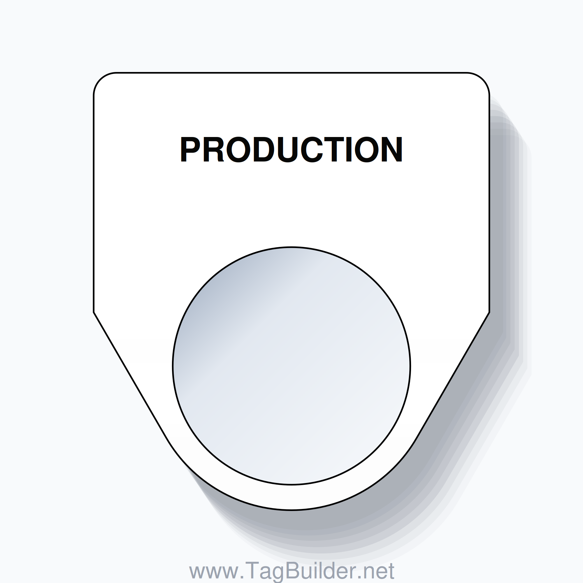 22mm Ring Tag – PRODUCTION, Single-Line Traditional, Black on White