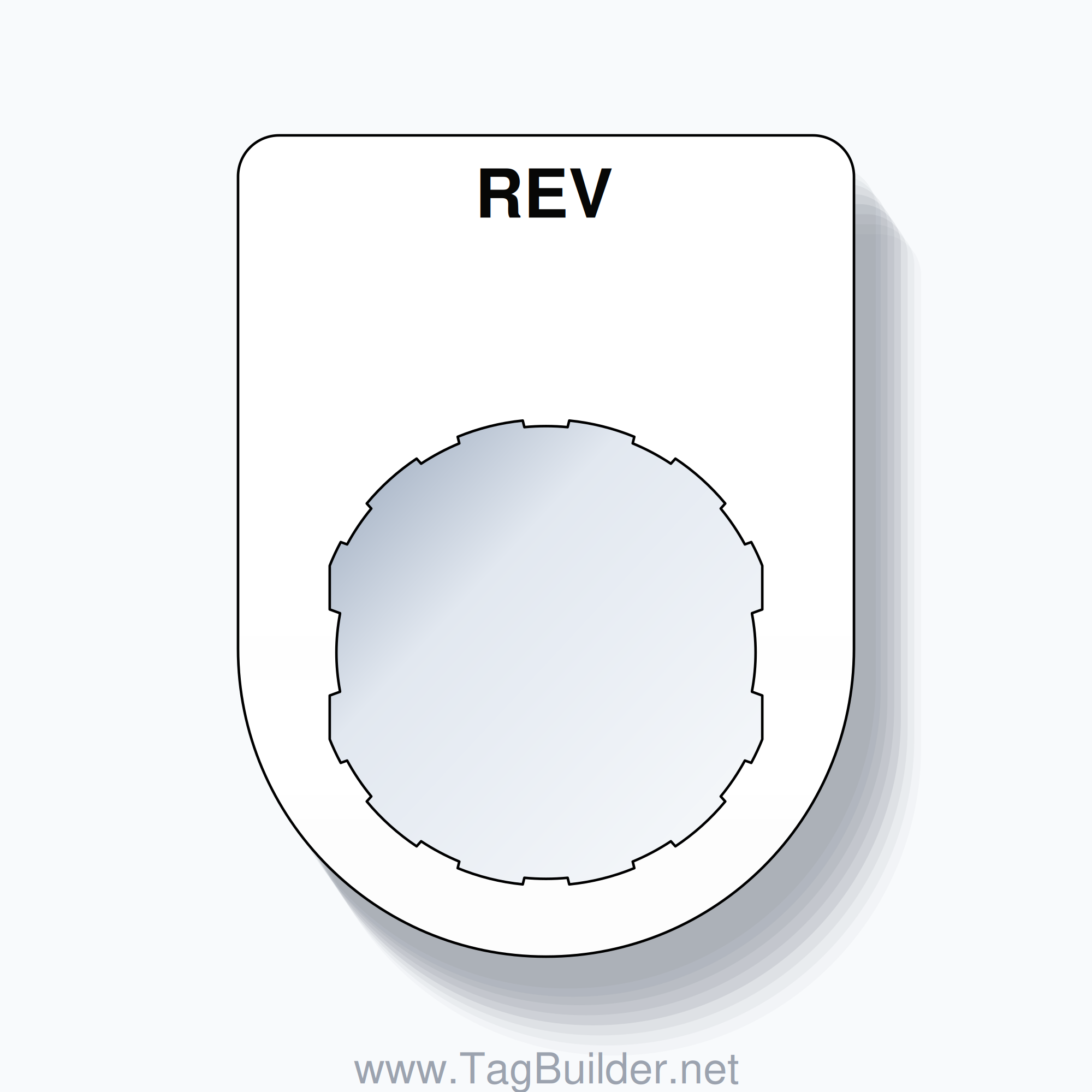 22mm Ring Tag – REV, Single-Line Slim, Schneider Electric Compatible, Black on White