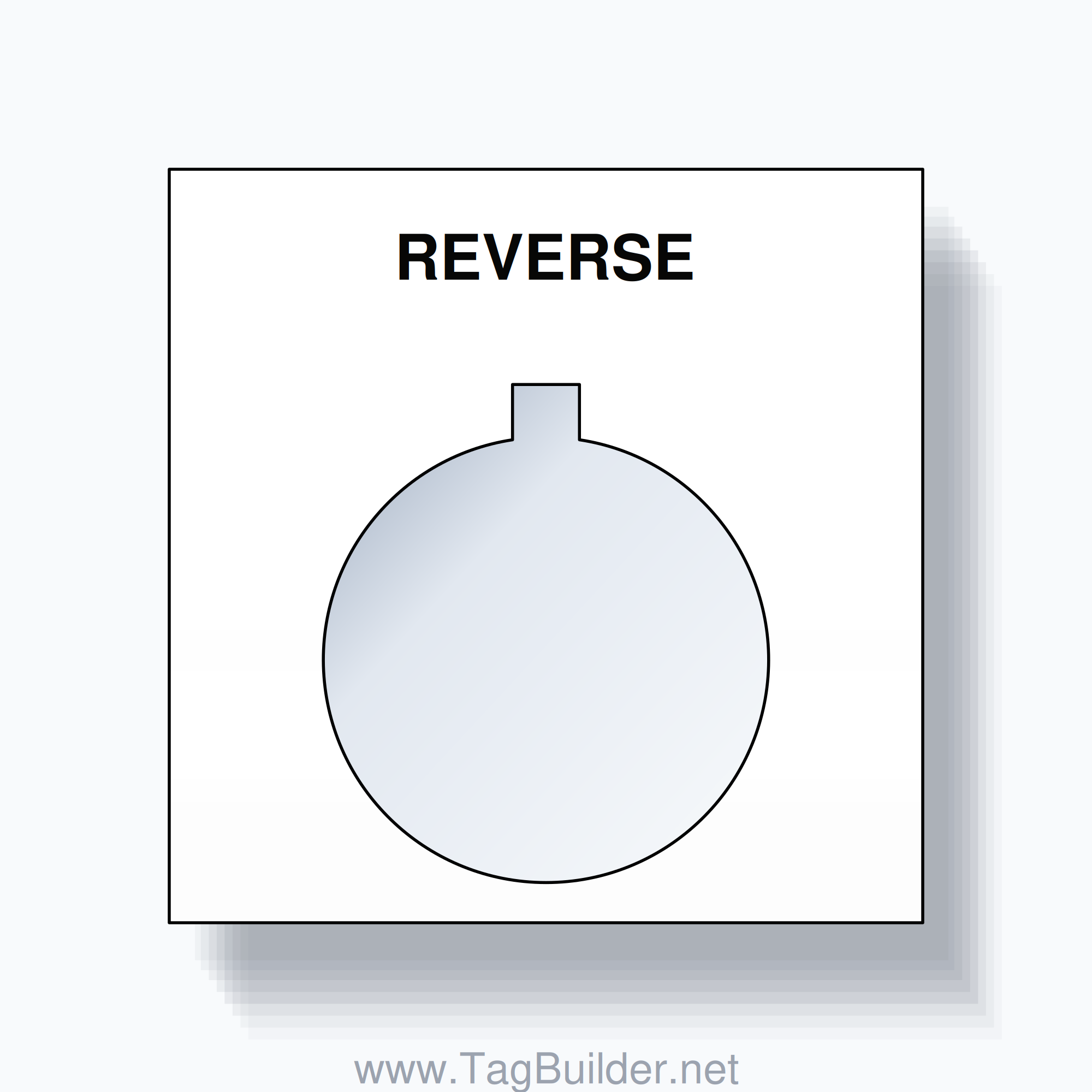 22mm Ring Tag – REVERSE, Single-Line Square, Allen-Bradley Compatible, Black on White