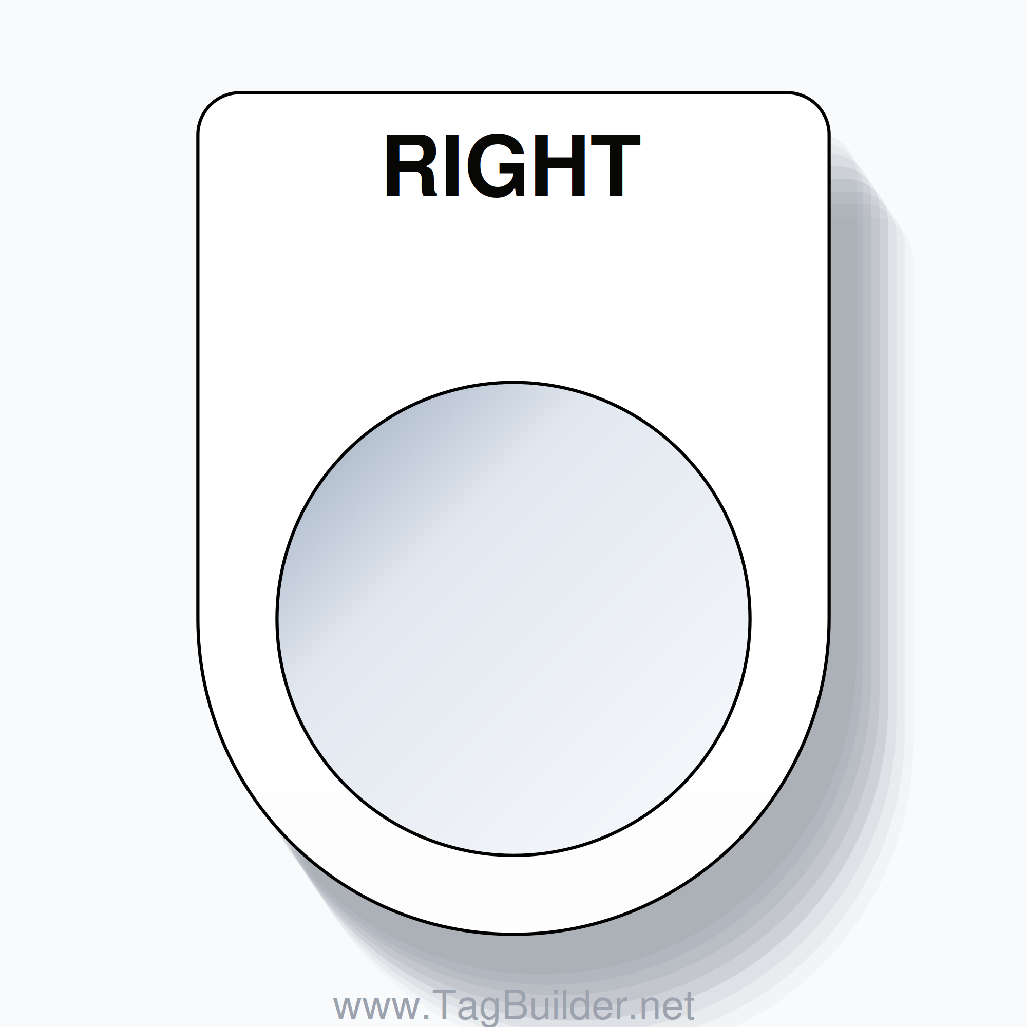 22mm Ring Tag – RIGHT, Single-Line Slim, Black on White